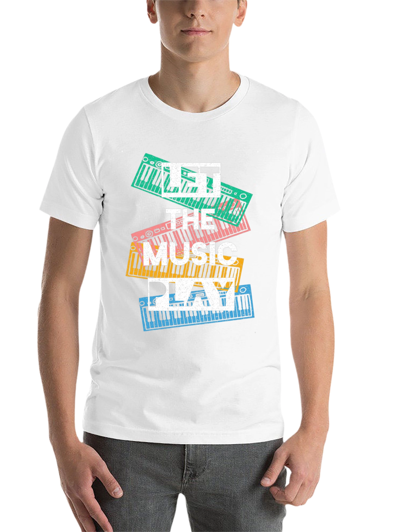 Black Let the Music Play Graphic Tee view 14
