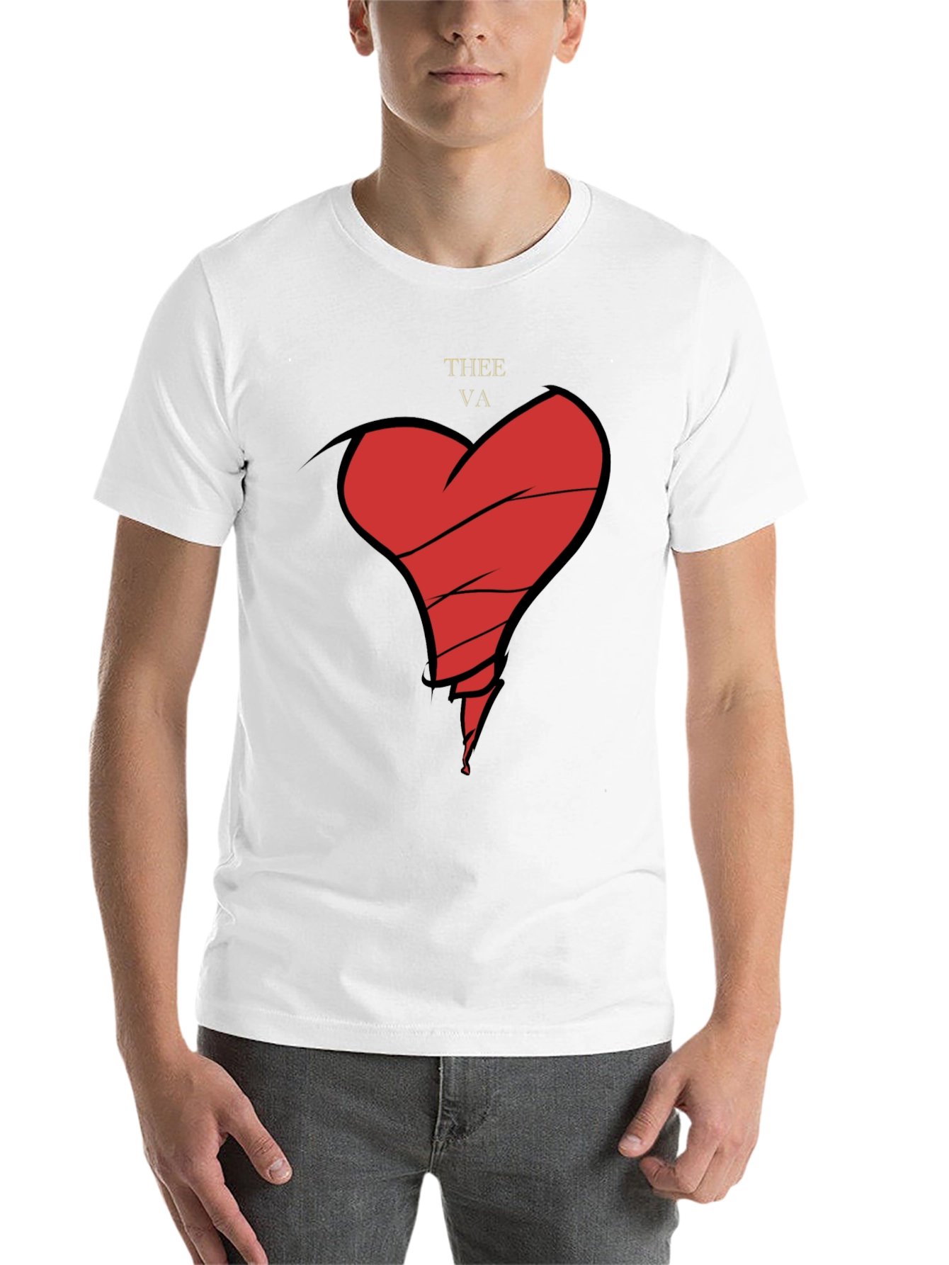 Black Broken Heart Graphic Tee - Men's Black T-Shirt view 14