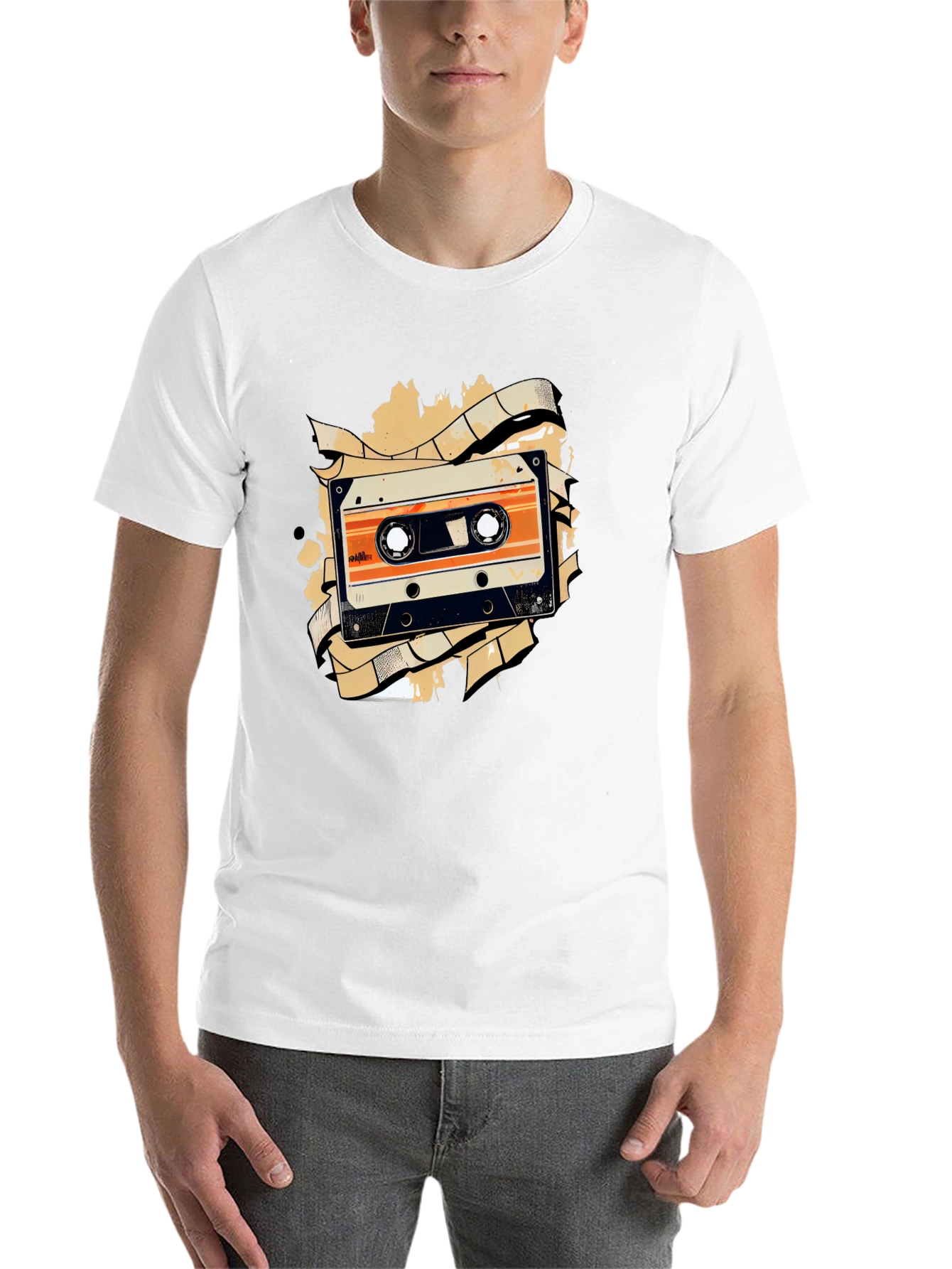 Black Retro Cassette Tape Graphic Tee - Black view 14