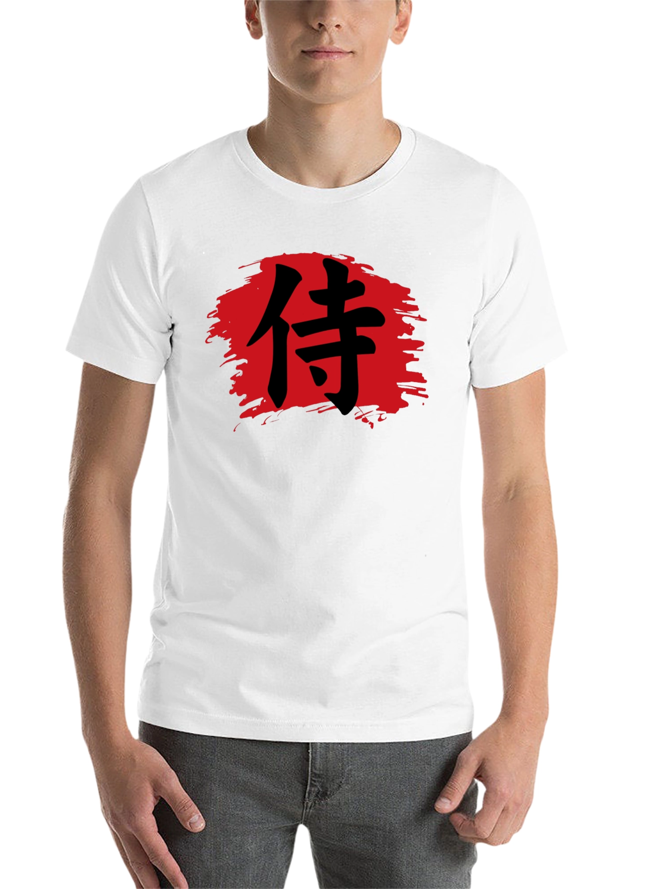 Black Samurai Brush Stroke T-Shirt view 14
