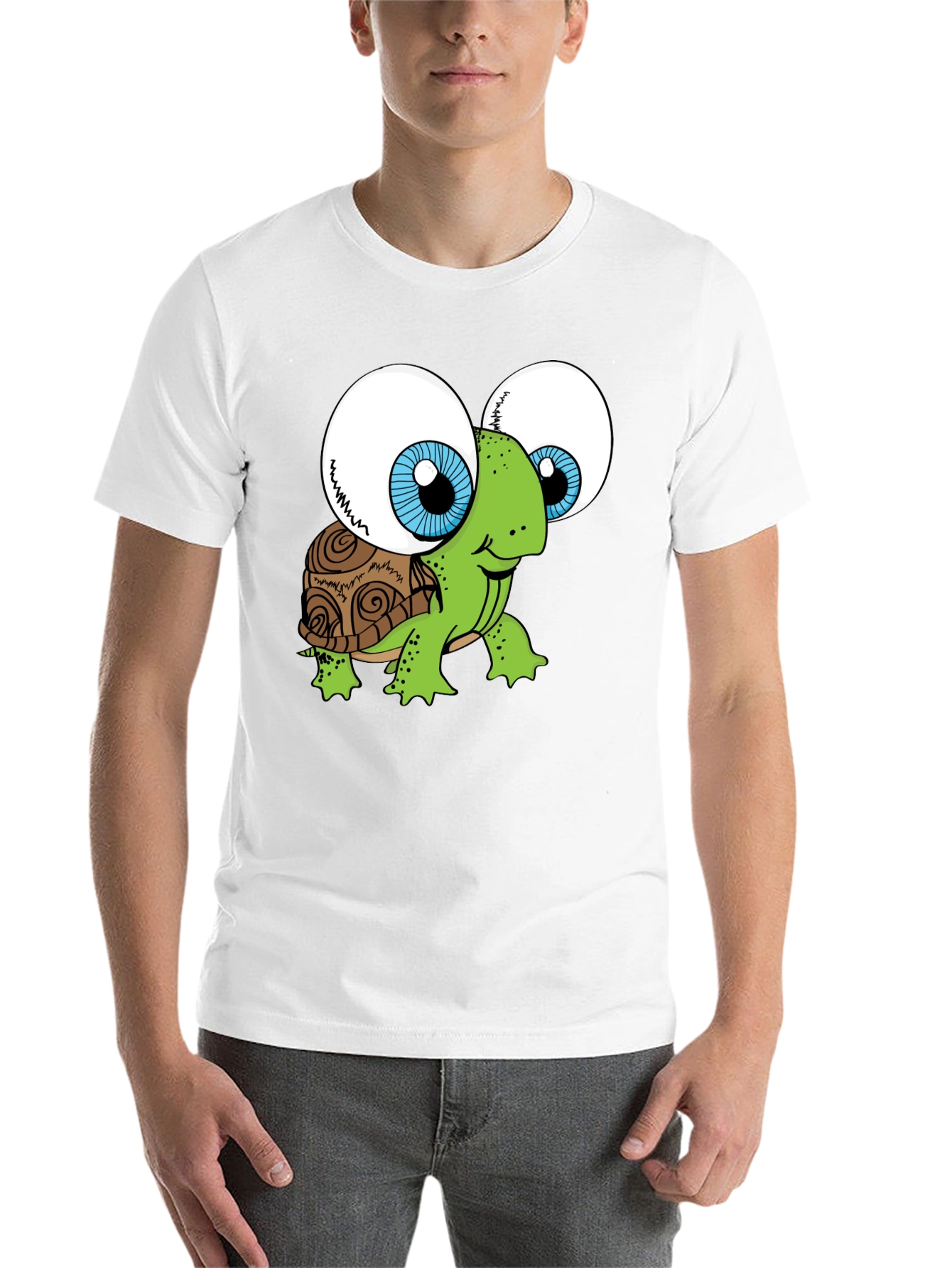 Black Funny Turtle Googly Eyes Black T-Shirt view 14