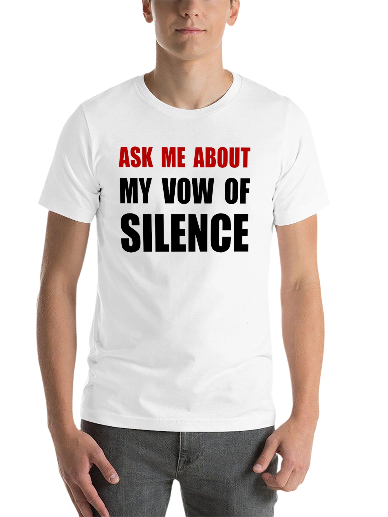 Black Ask Me About My Vow of Silence T-Shirt view 14
