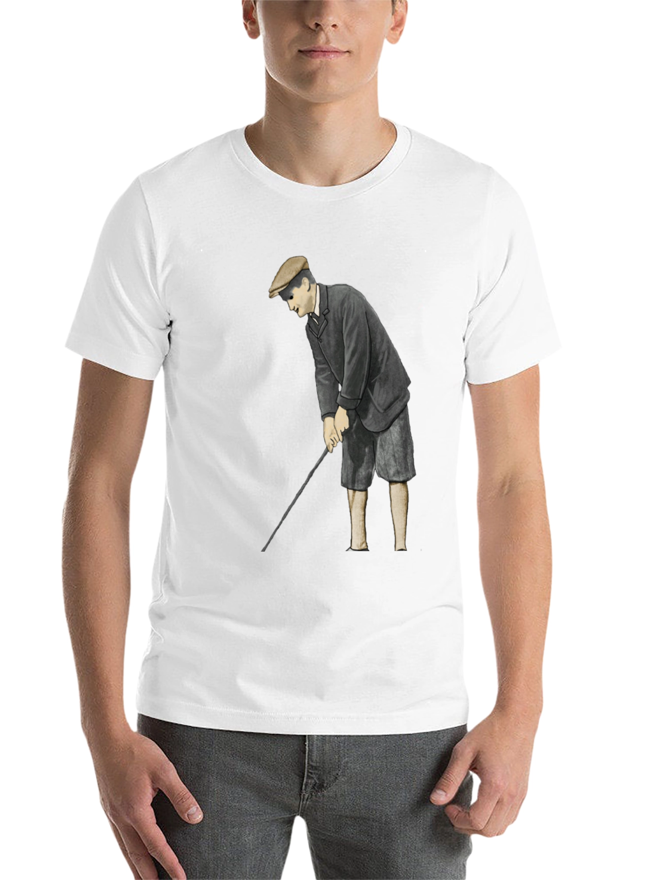 Black Vintage Golfer T-Shirt - Classic Style view 14
