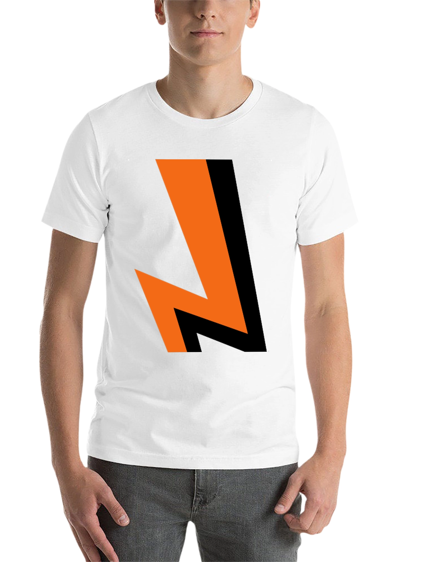 Black Bold Lightning Bolt Graphic Tee - Black Cotton Blend view 14