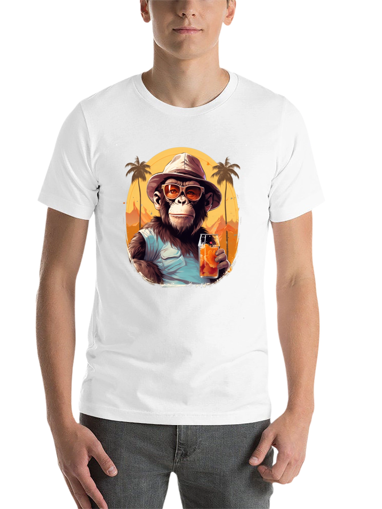 Black Tropical Monkey Graphic Tee - Vacation Vibes view 14