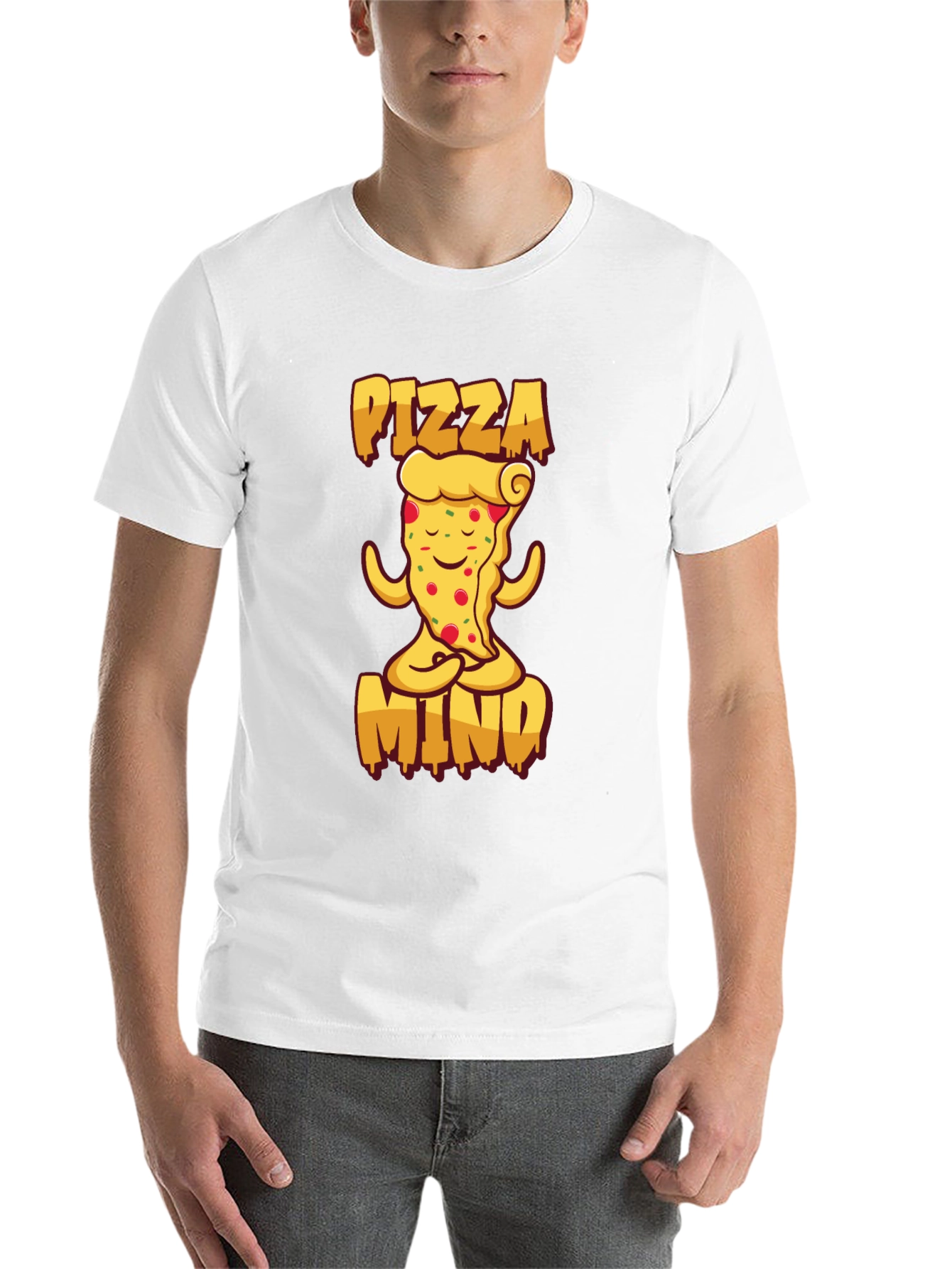 Black Pizza Mind Black T-Shirt for Men view 14