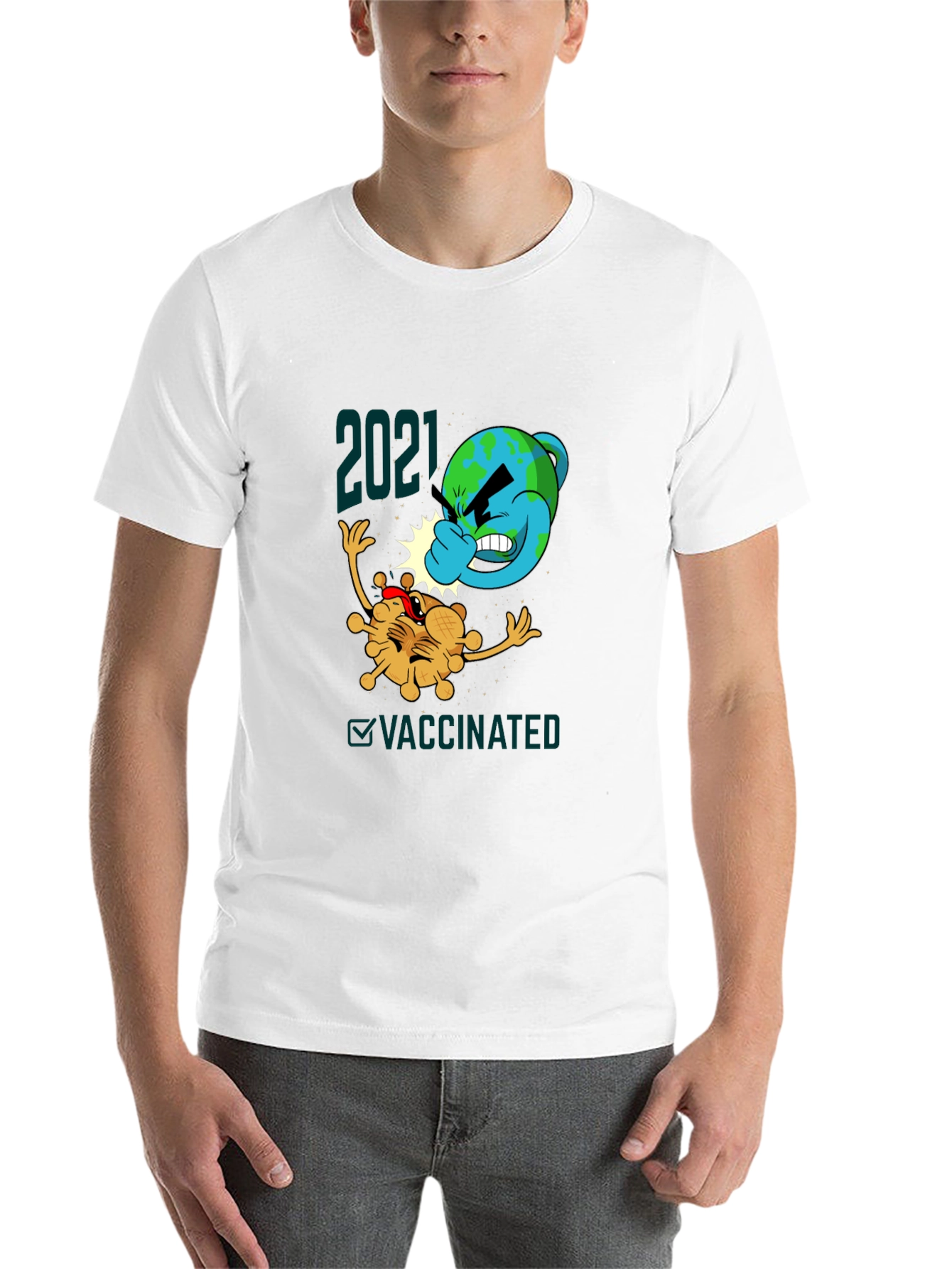 Black 2021 Vaccinated Graphic Tee - Beat the Virus! view 14
