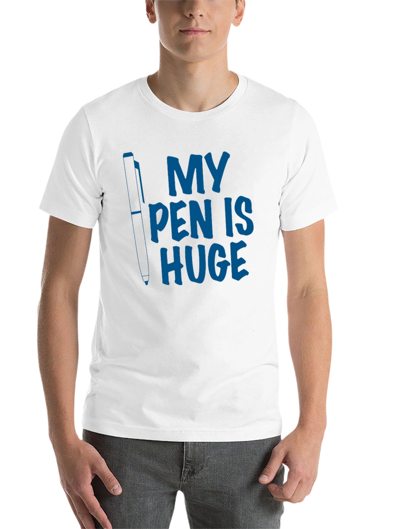 Black My Pen Is Huge Graphic Tee - Funny Novelty T-Shirt view 14