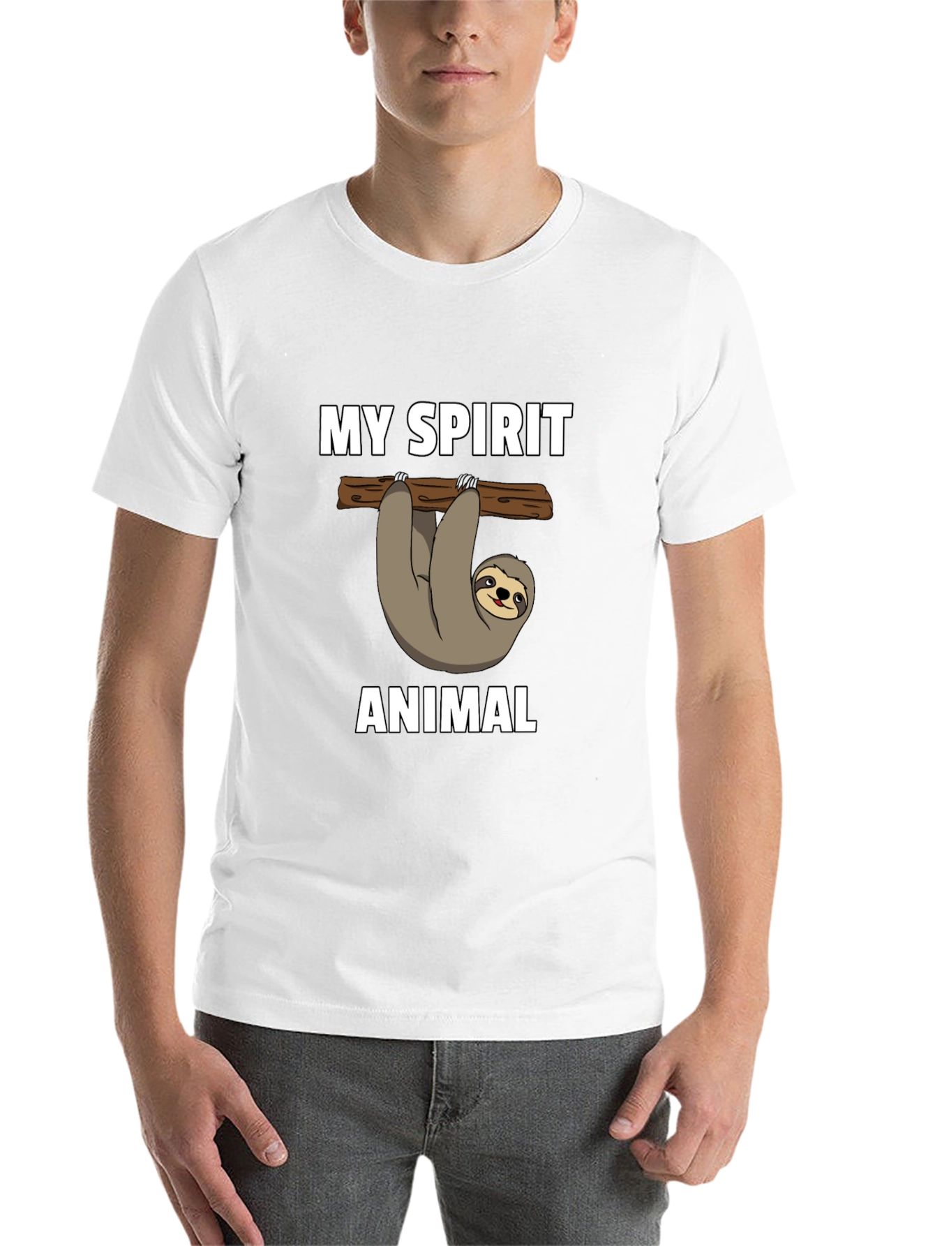 Black My Spirit Animal Sloth Graphic T-Shirt view 14