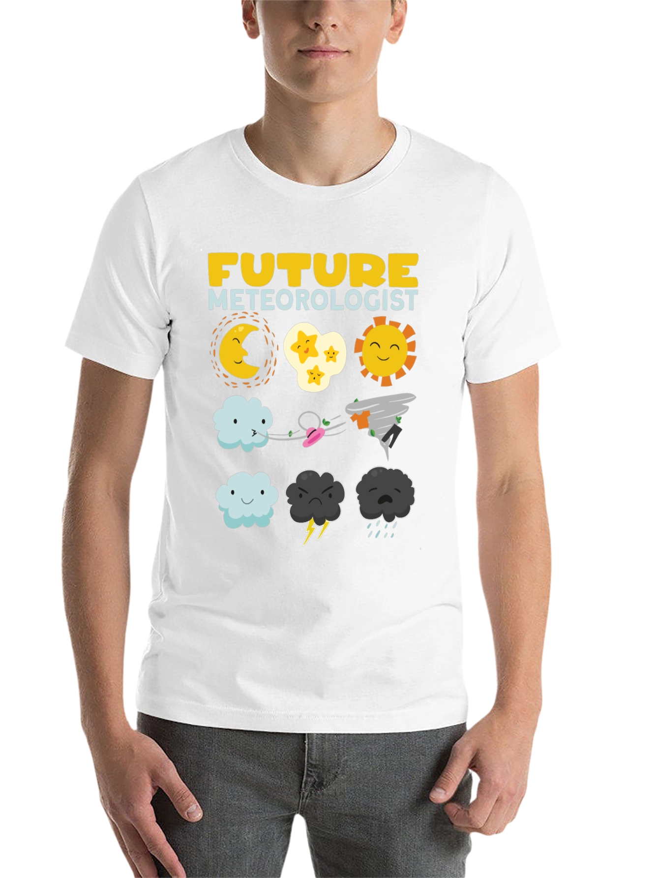 Black Future Meteorologist Black T-Shirt view 14