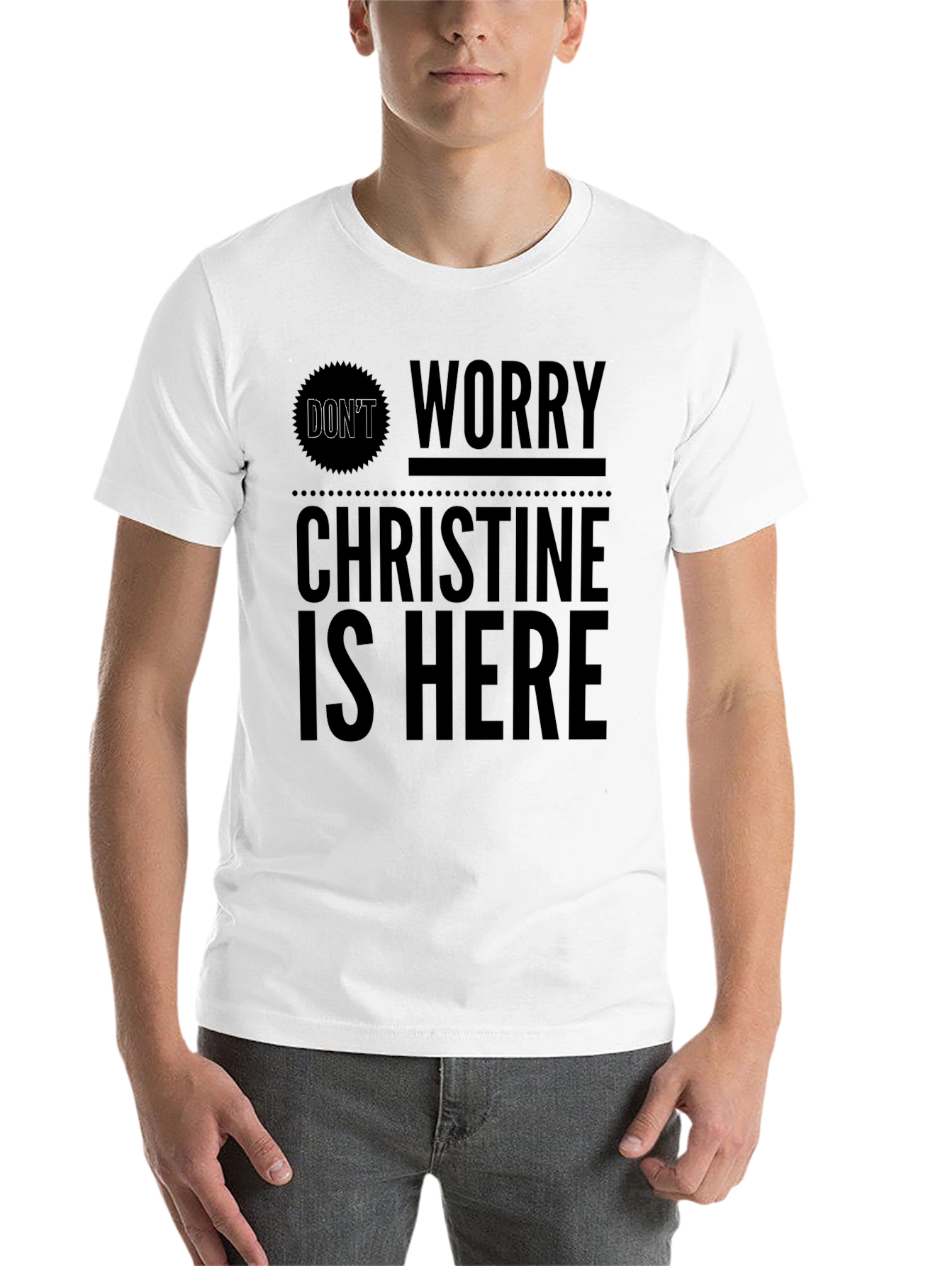 Black Don't Worry Christine Is Here Black Graphic Tee view 14