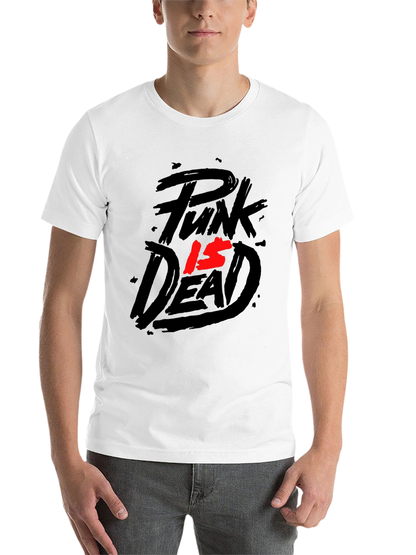 Black Punk Is Dead Graphic Tee - Black T-Shirt view 14