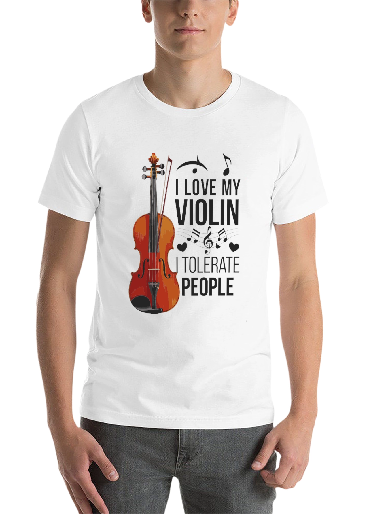 Black I Love My Violin T-Shirt view 14