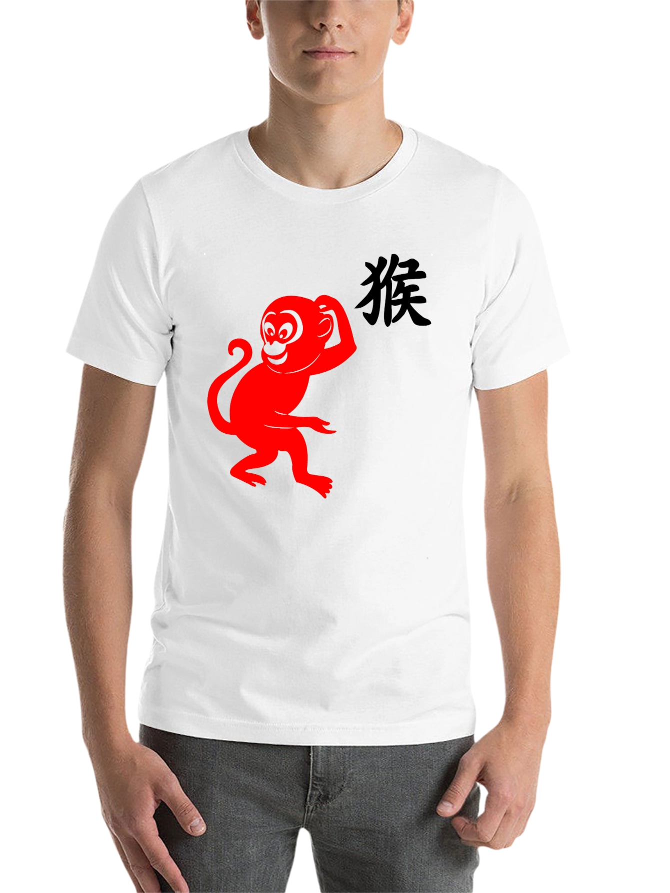 Black Red Monkey Graphic T-Shirt - Classic Black Tee view 14