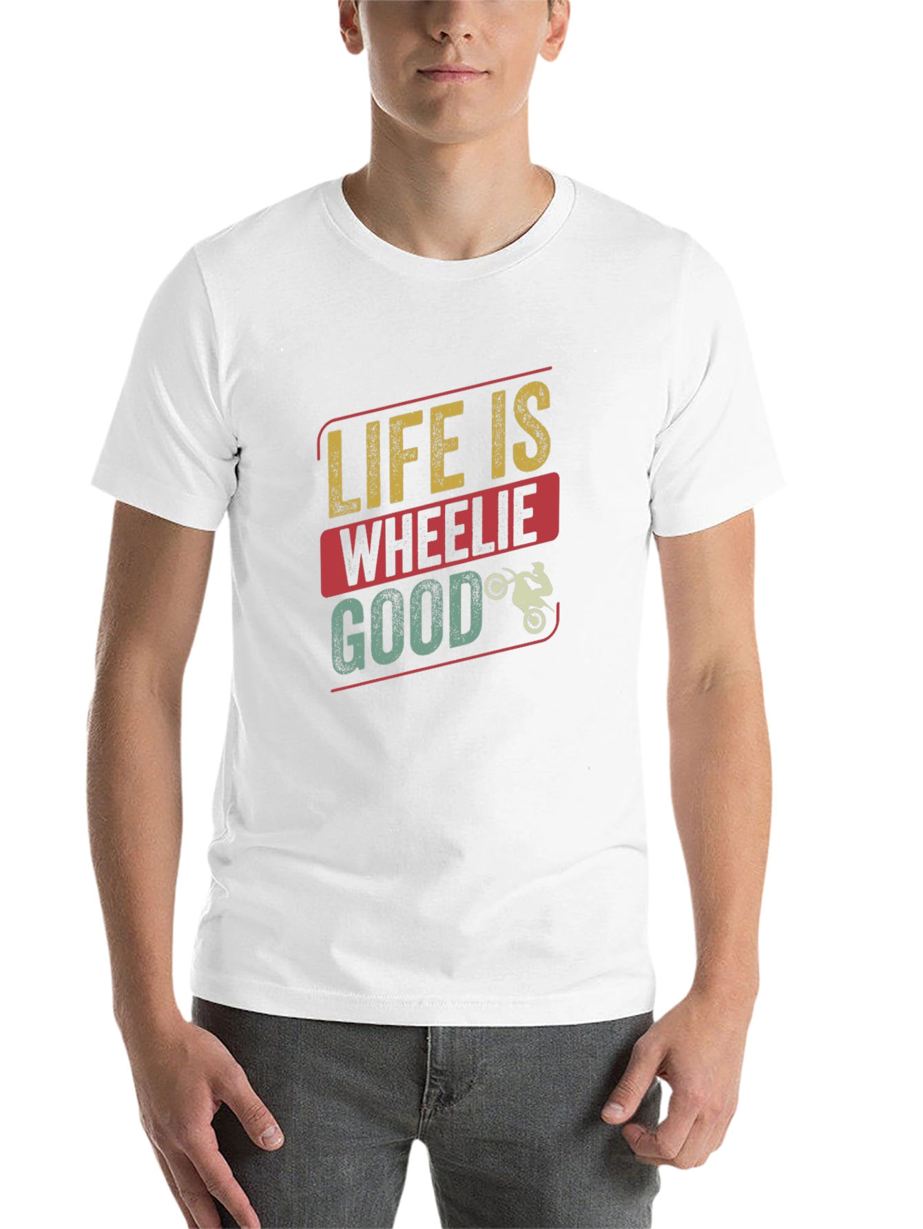 Black Life is Wheelie Good T-Shirt - Black Crew Neck Tee view 14