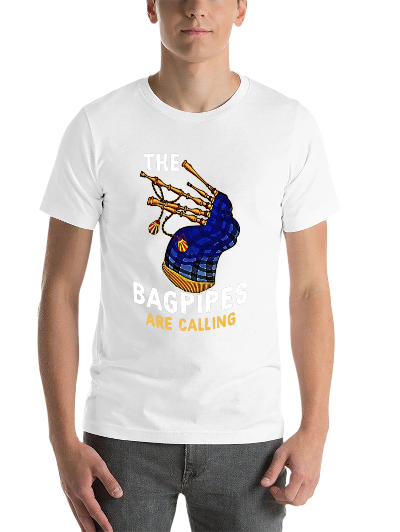 Black Bagpipes Are Calling Graphic T-Shirt view 14