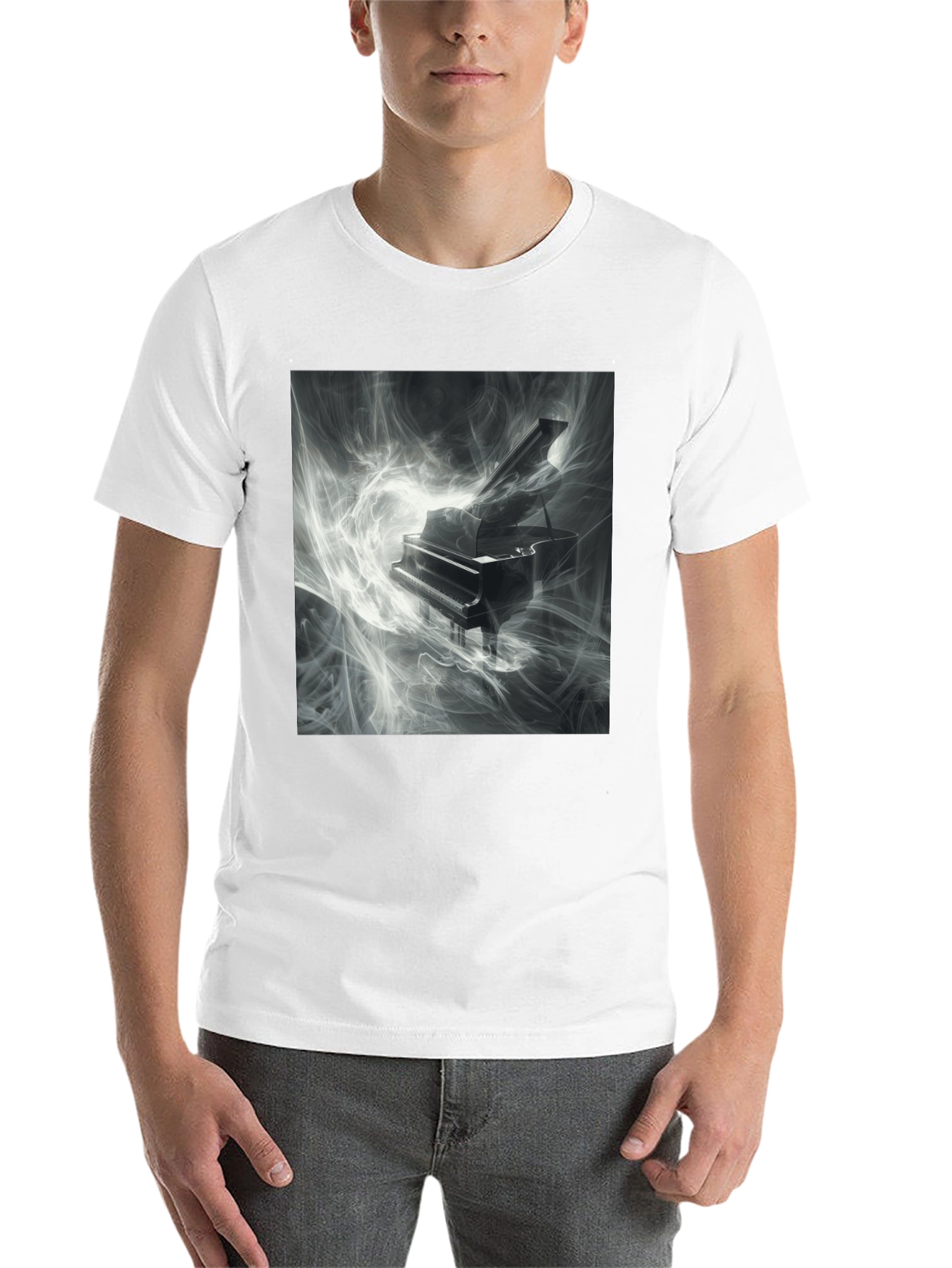 Black Piano Music T-Shirt - Artistic Black Tee view 14