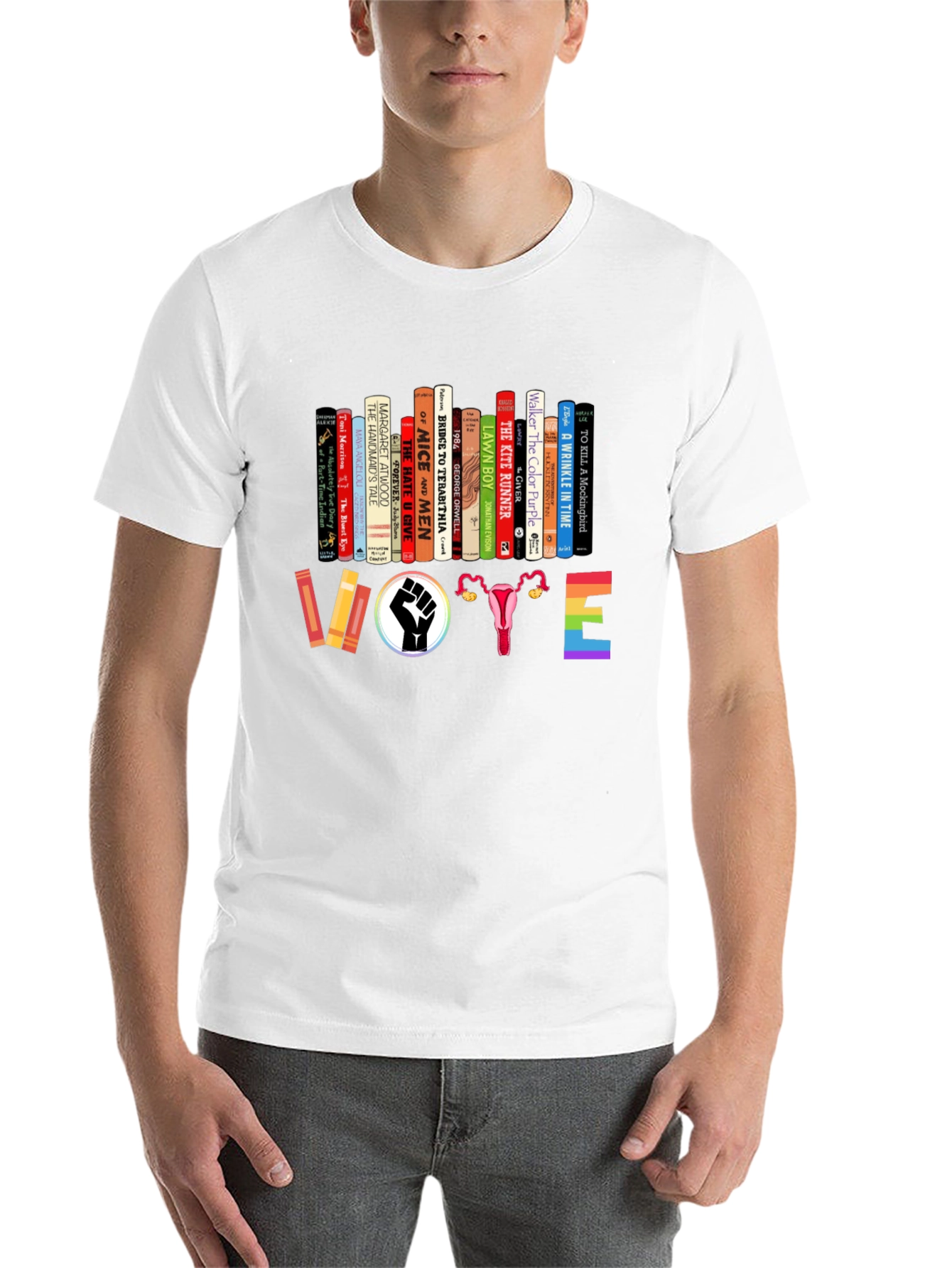 Black Feminist Book Lover Vote T-Shirt view 14