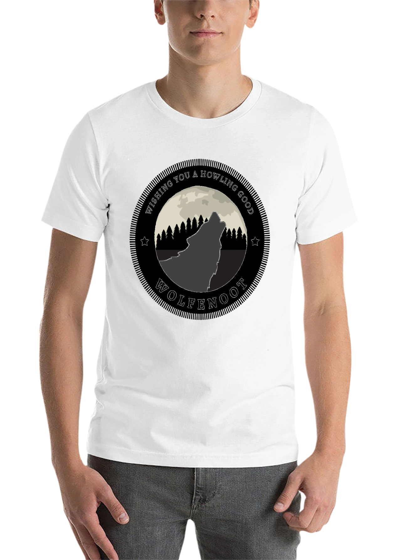 Black Wolfenoot Howling Good T-Shirt view 14