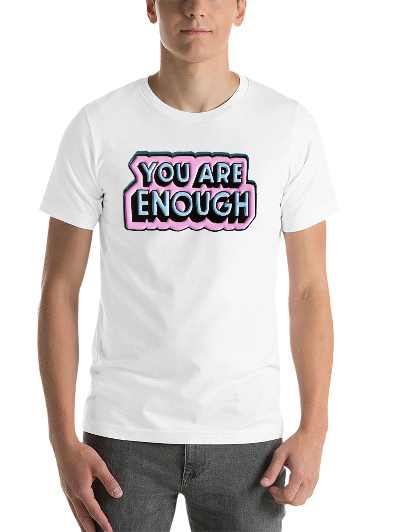Black You Are Enough Graphic T-Shirt view 14