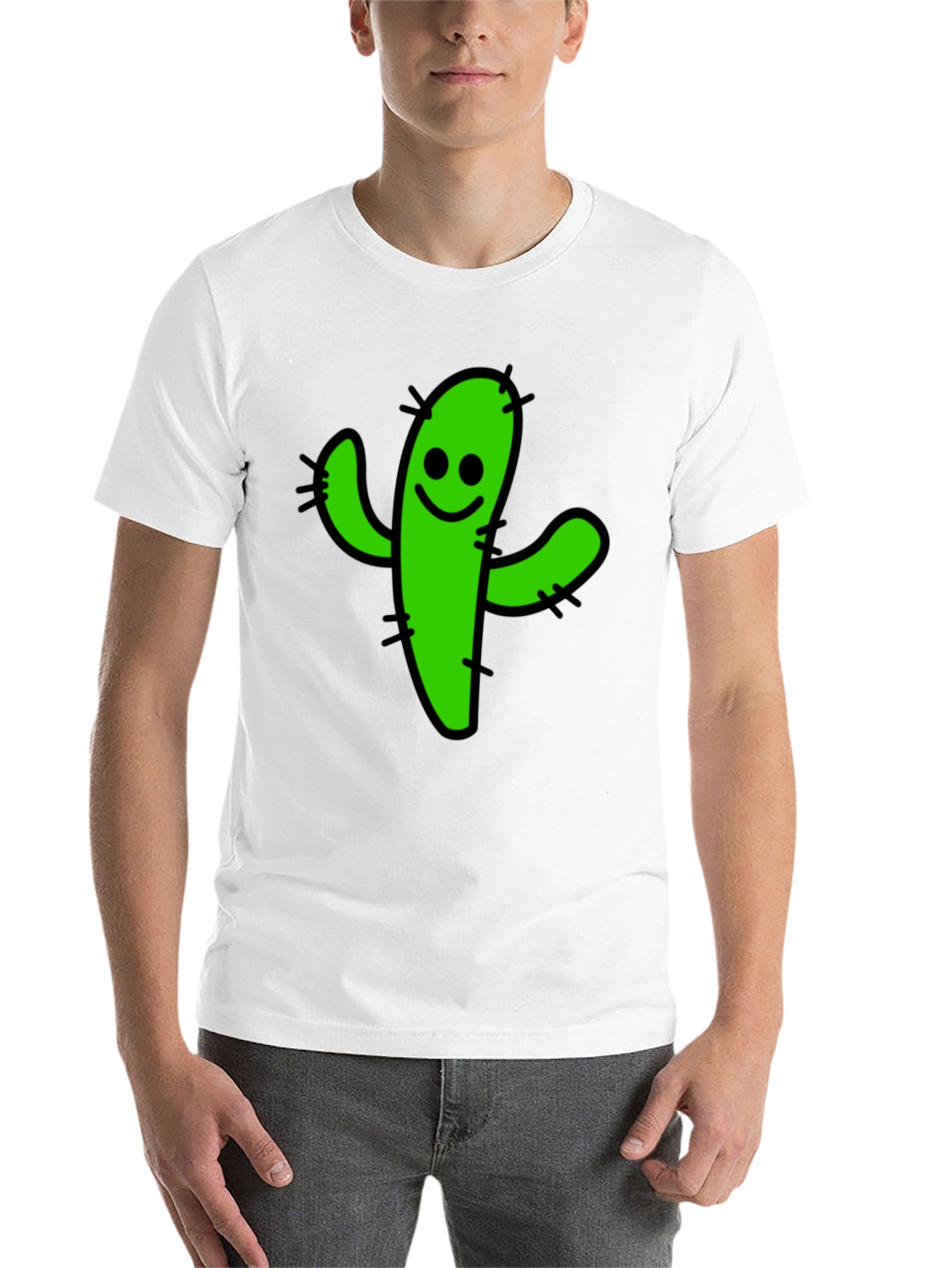Black Funny Cactus Graphic T-Shirt - Black Cotton Tee view 14