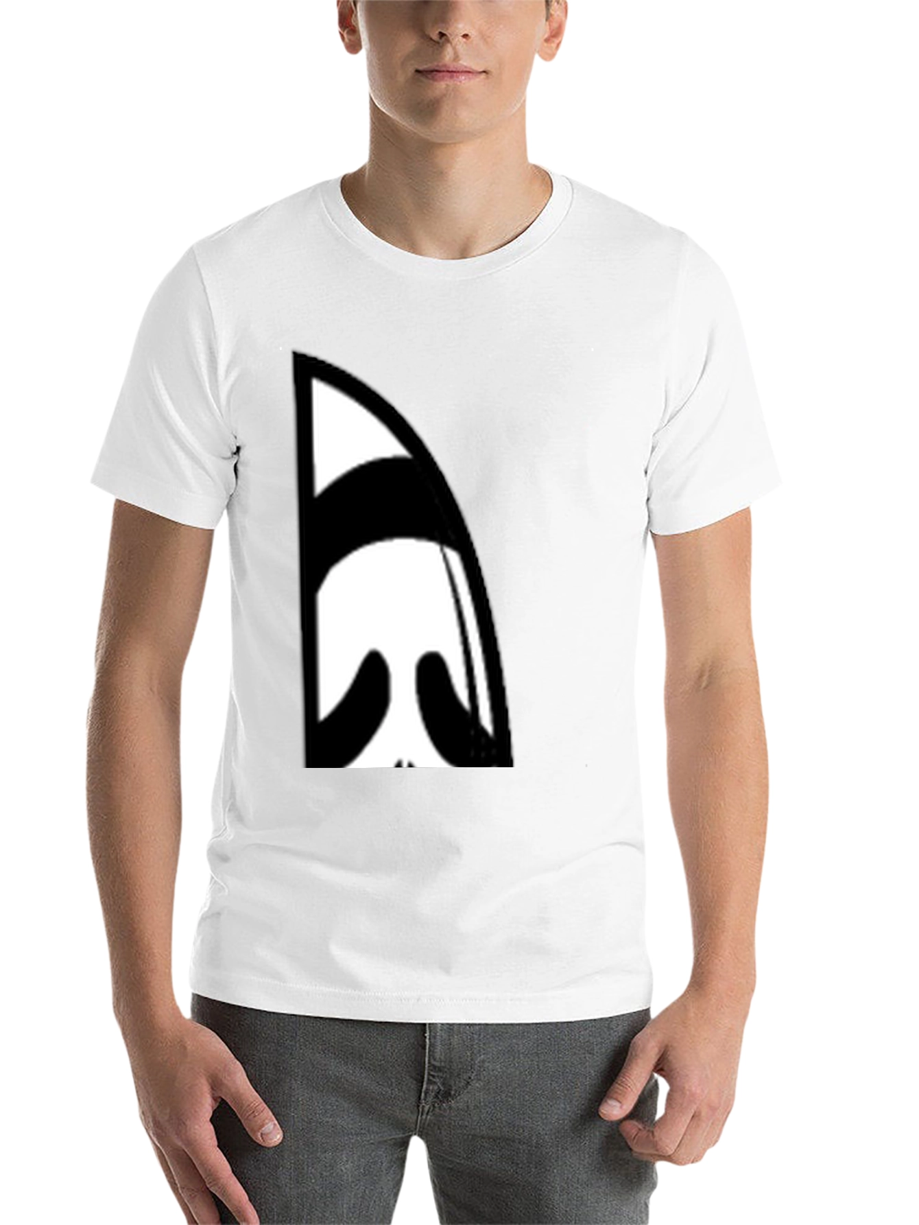 Black Abstract Face Graphic Black T-Shirt view 14