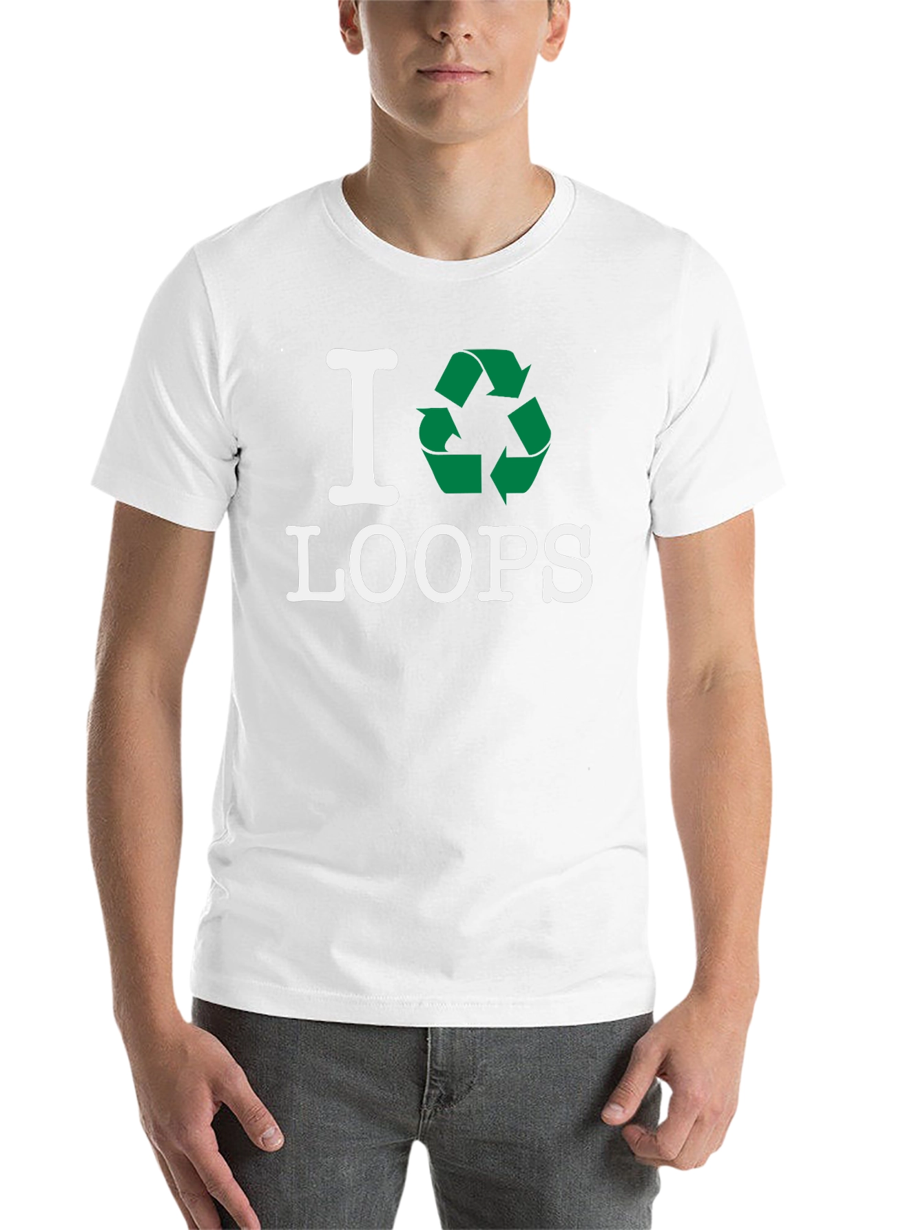 Black I Recycle Loops T-Shirt - Eco Friendly Fashion view 14