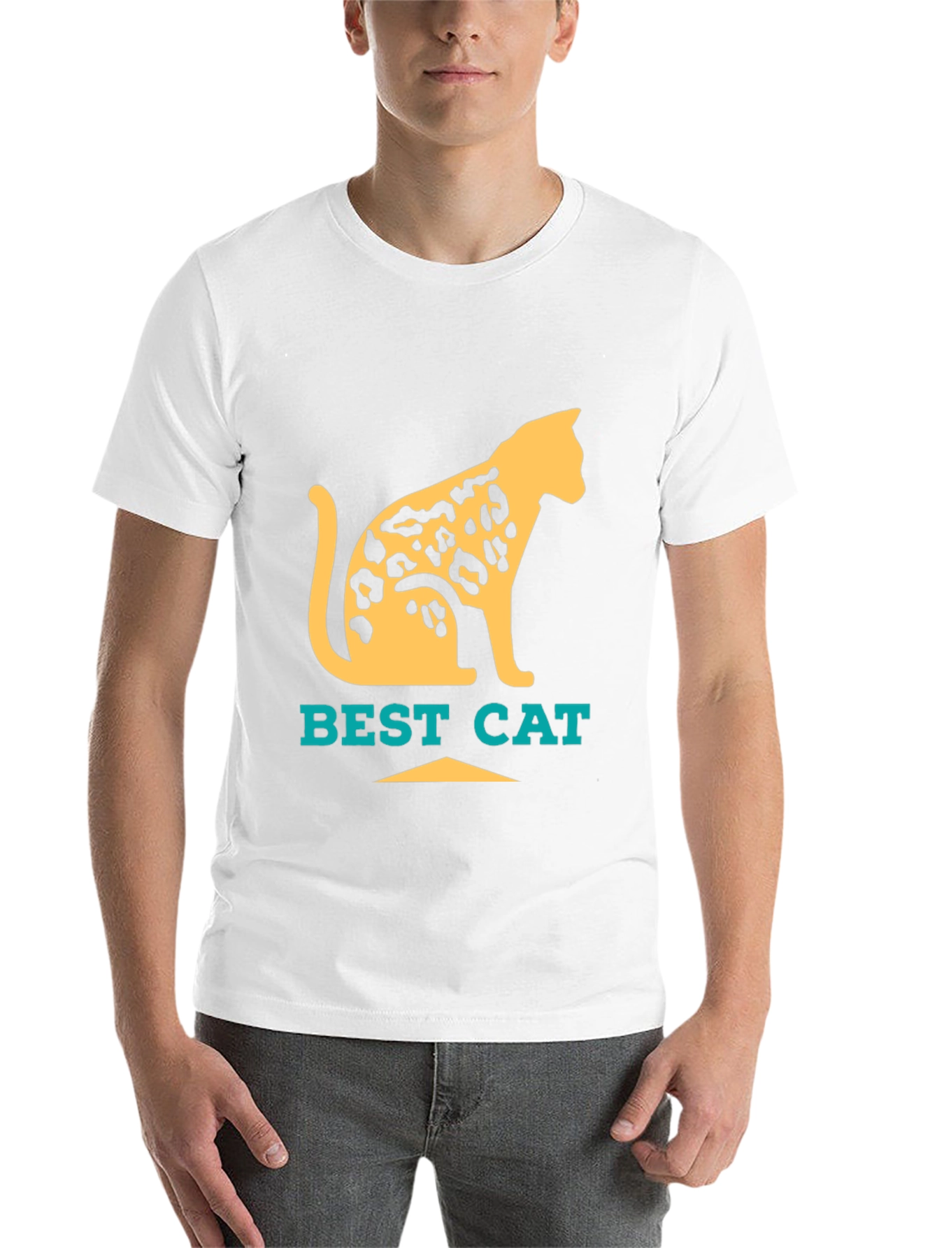 Black Best Cat Leopard Print T-Shirt - Cool Graphic Tee view 14