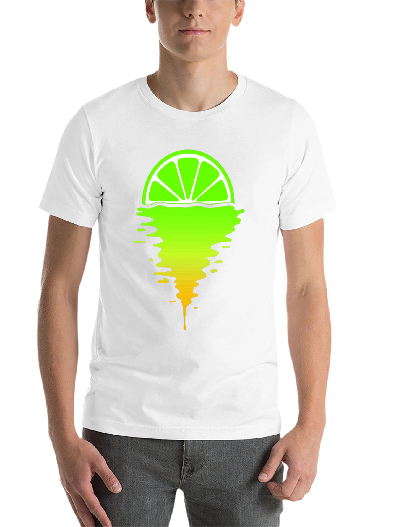 Black Melting Lime Graphic T-Shirt - Stylish Men's Tee view 14