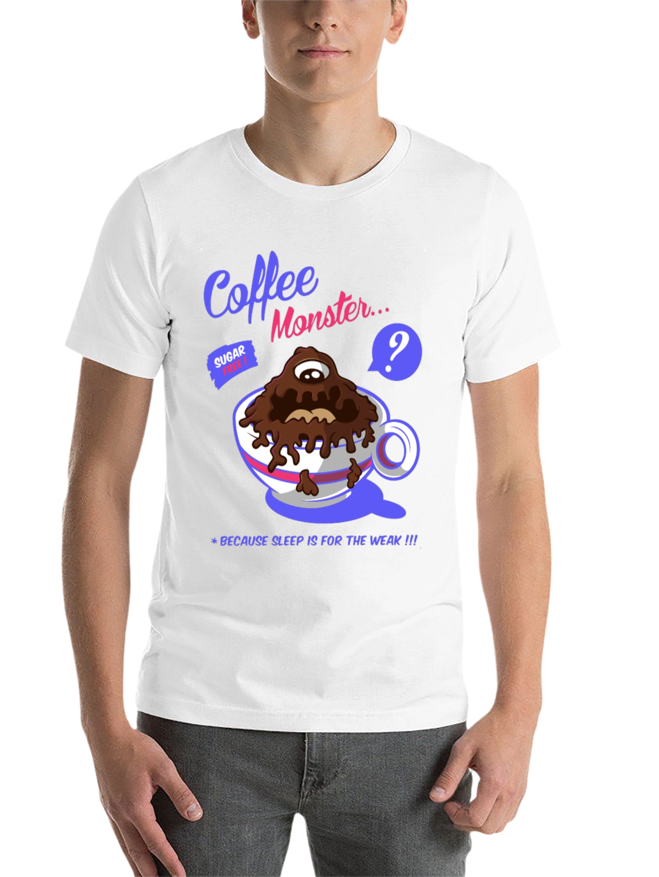 Black Coffee Monster Graphic T-Shirt - Sleep is for the Weak! view 14