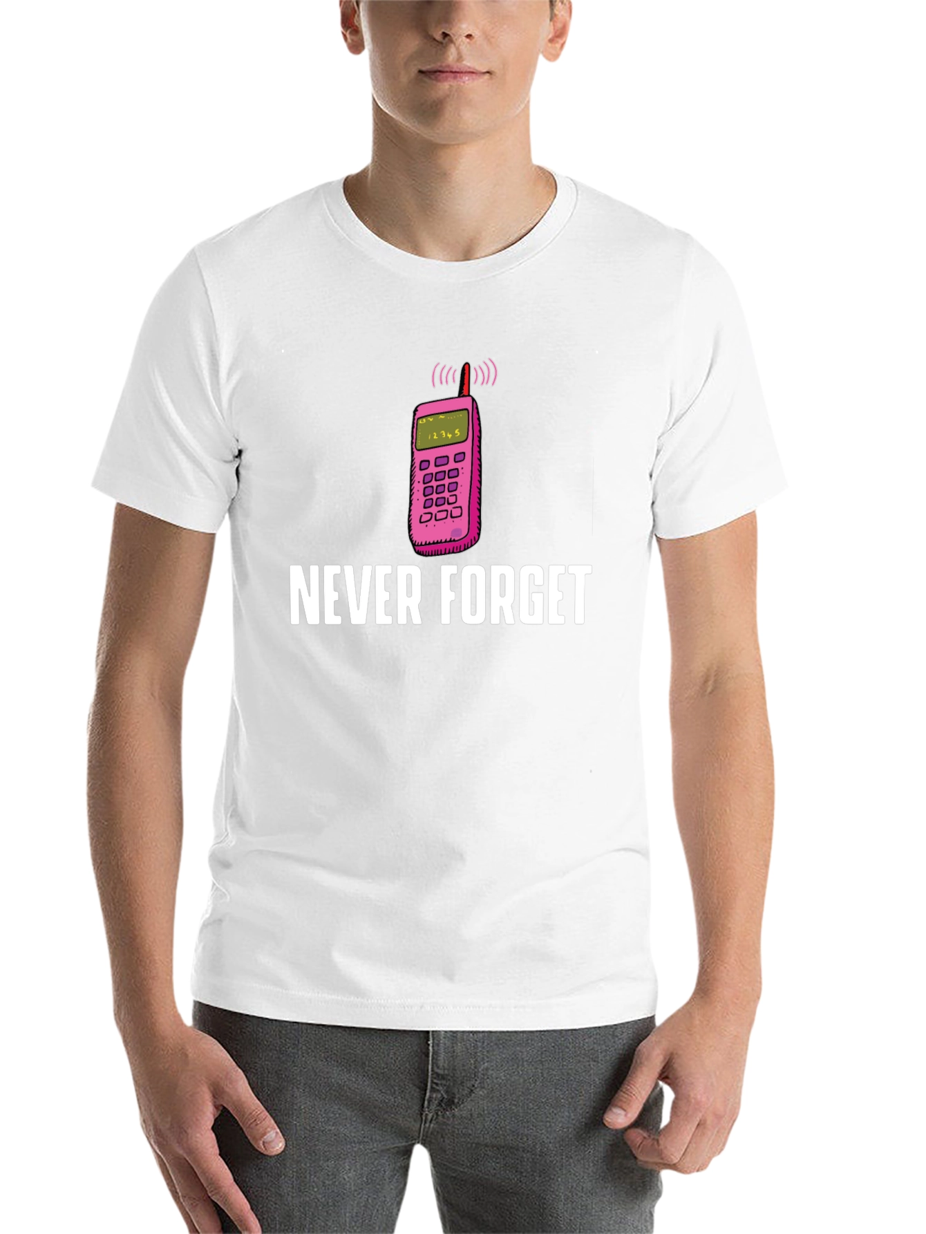 Black Retro Phone T-Shirt - Never Forget view 14