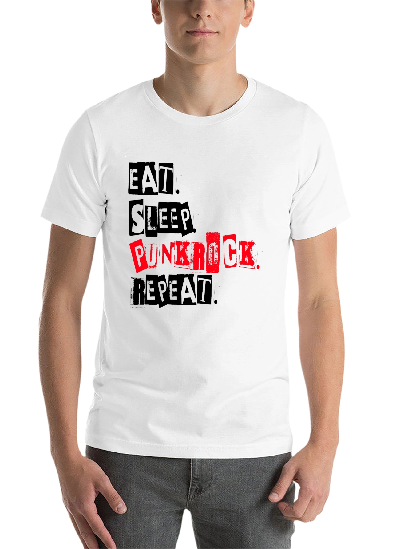 Black Eat Sleep Punk Rock Repeat Black Tee view 14