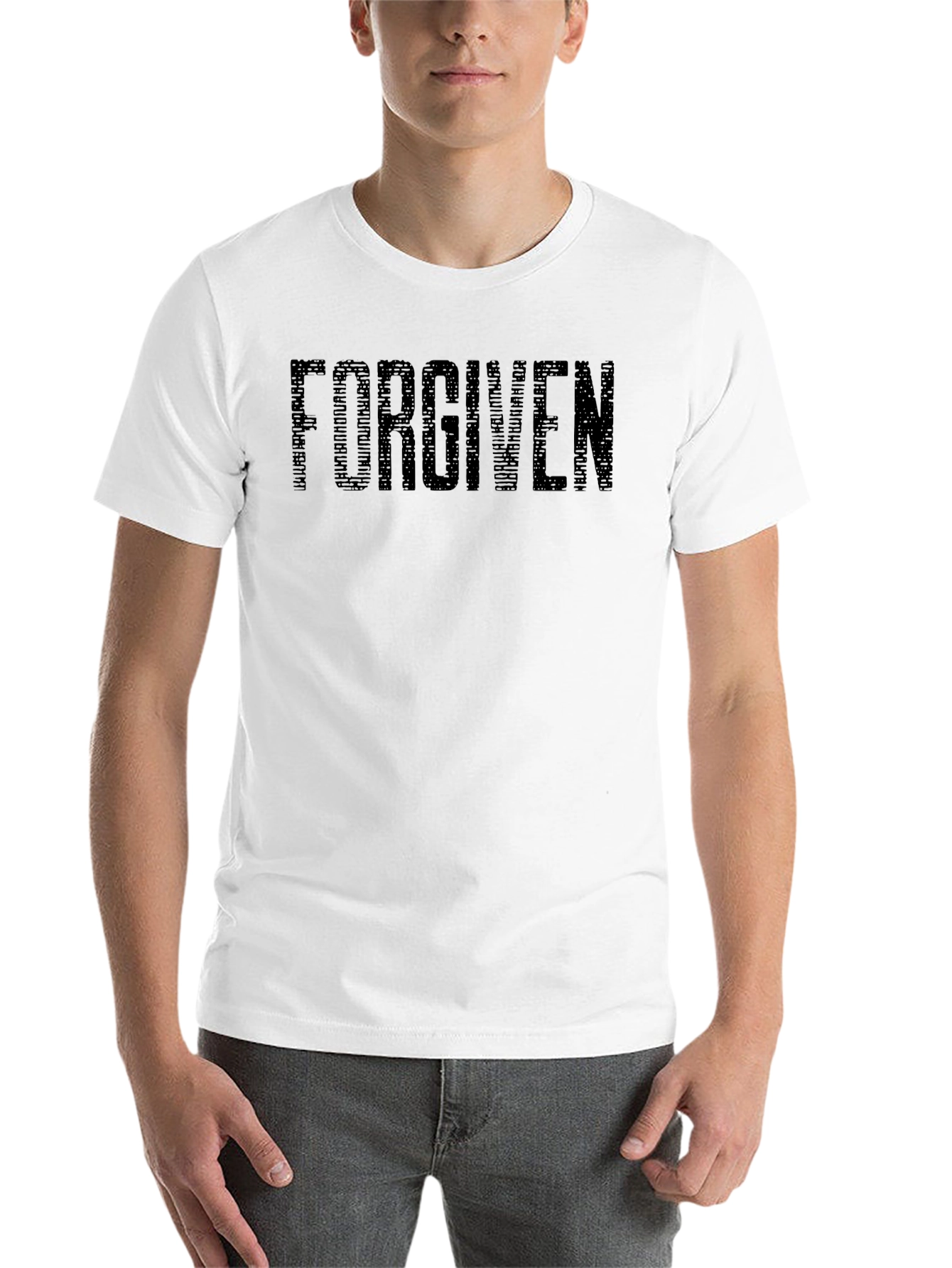 Black Forgiven Graphic Print Men's T-Shirt view 14