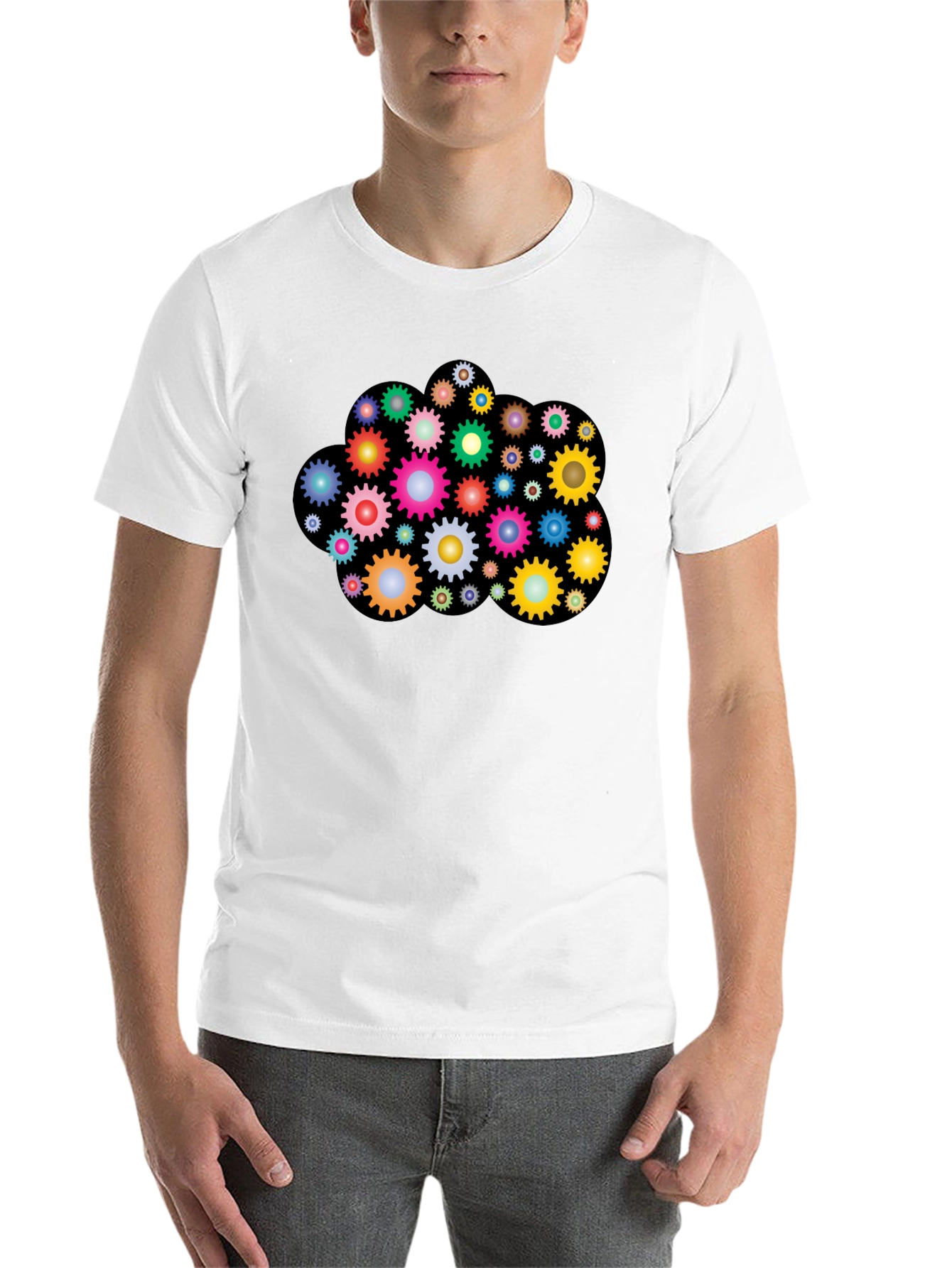 Black Gear Cloud Graphic T-Shirt - Black view 14