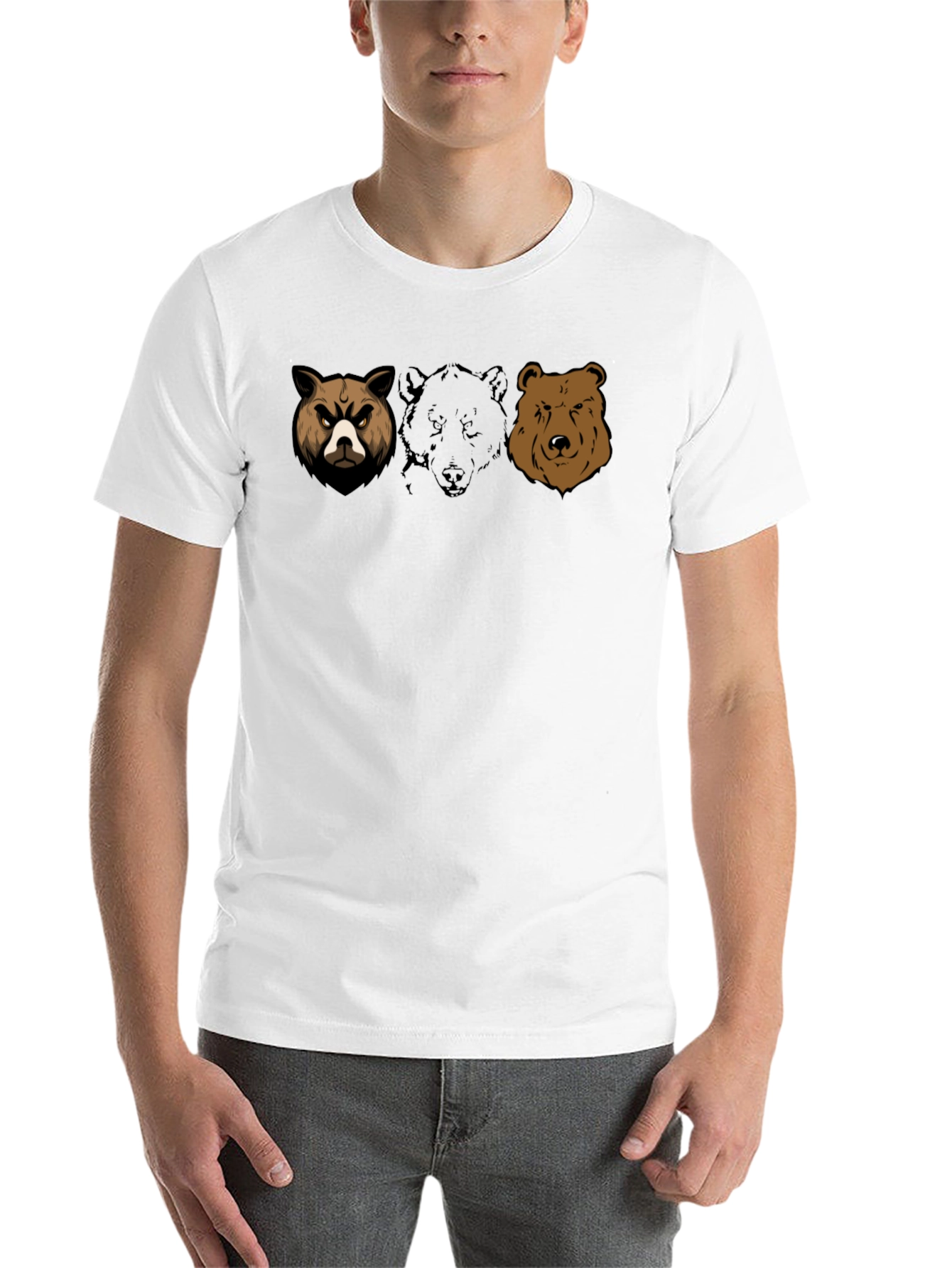 Black Bear Trio Graphic T-Shirt - Black Cotton Tee view 14