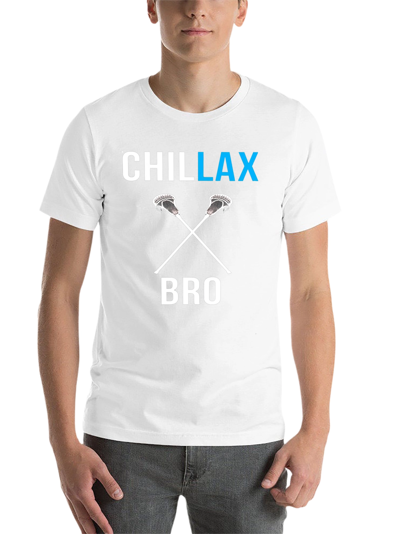 Black Chillax Bro Lacrosse Graphic T-Shirt view 14