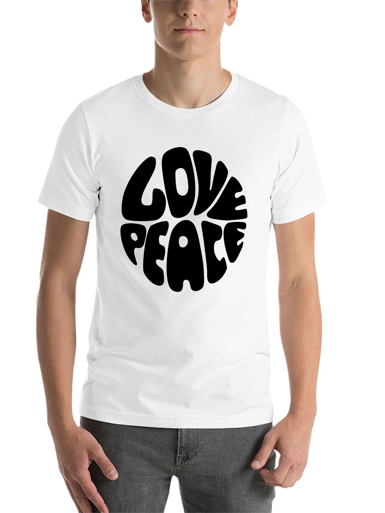 Black Love Peace Graphic T-Shirt - Black view 14