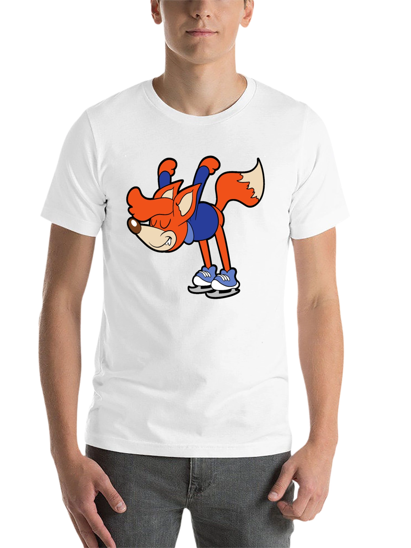 Black Skating Fox Graphic T-Shirt view 14