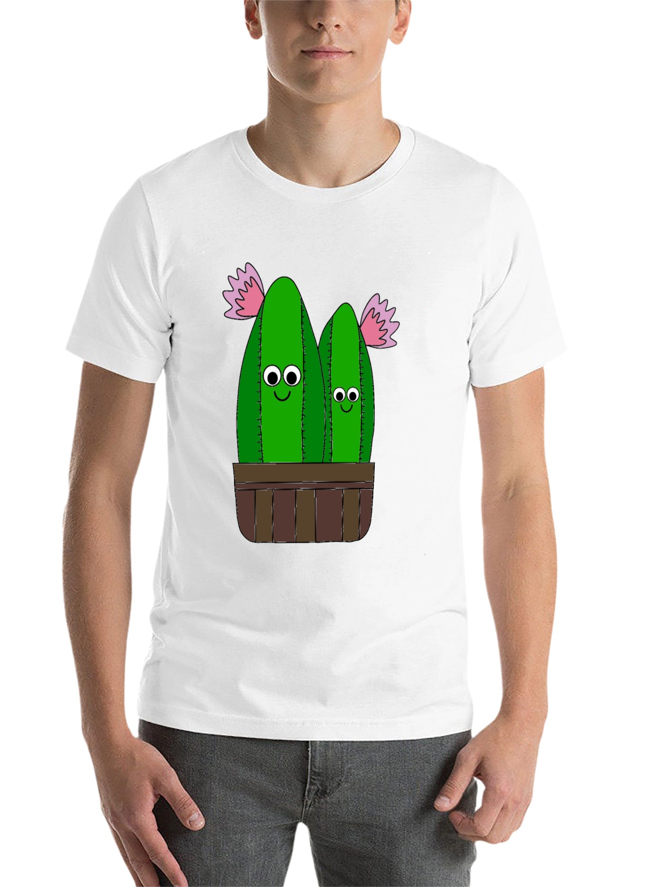 Black Funny Cactus Plant Graphic T-Shirt view 14