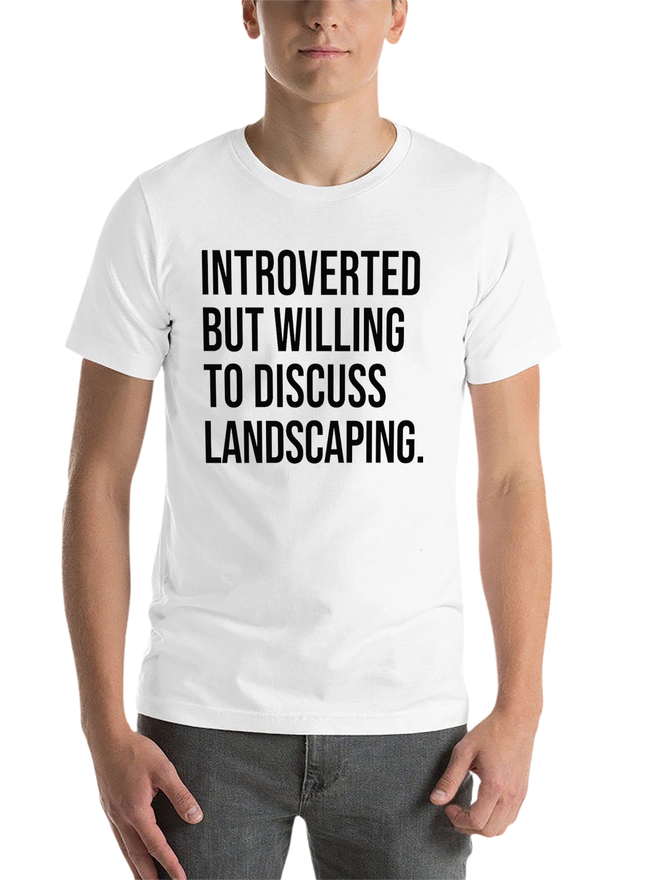 Black Introverted Landscaping T-Shirt - Black Cotton Tee view 14