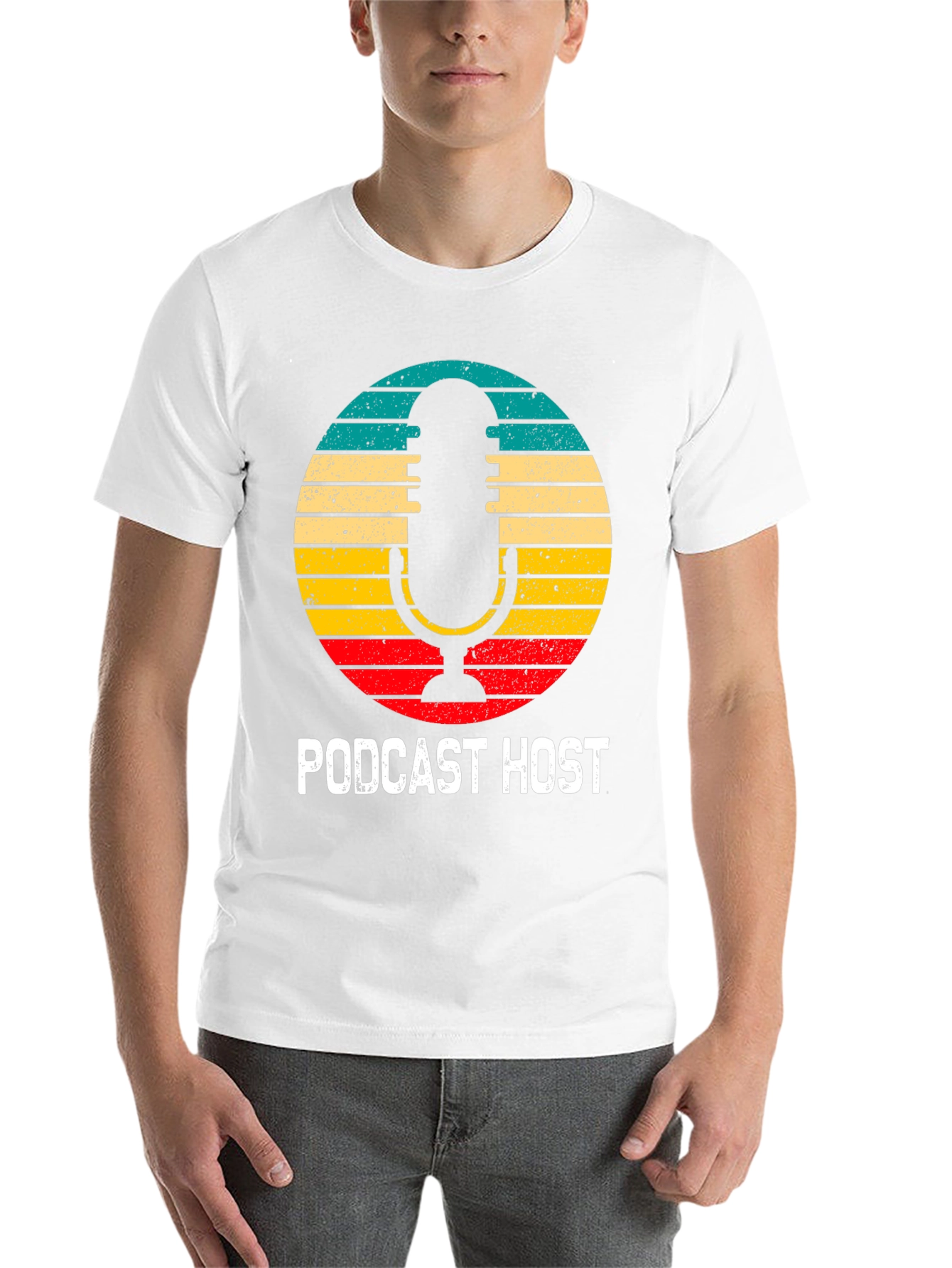 Black Podcast Host Retro T-Shirt view 14