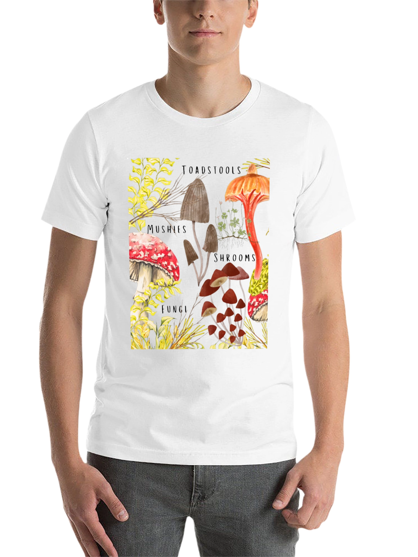 Black Mushroom Print T-Shirt - Fun Guy Apparel view 14