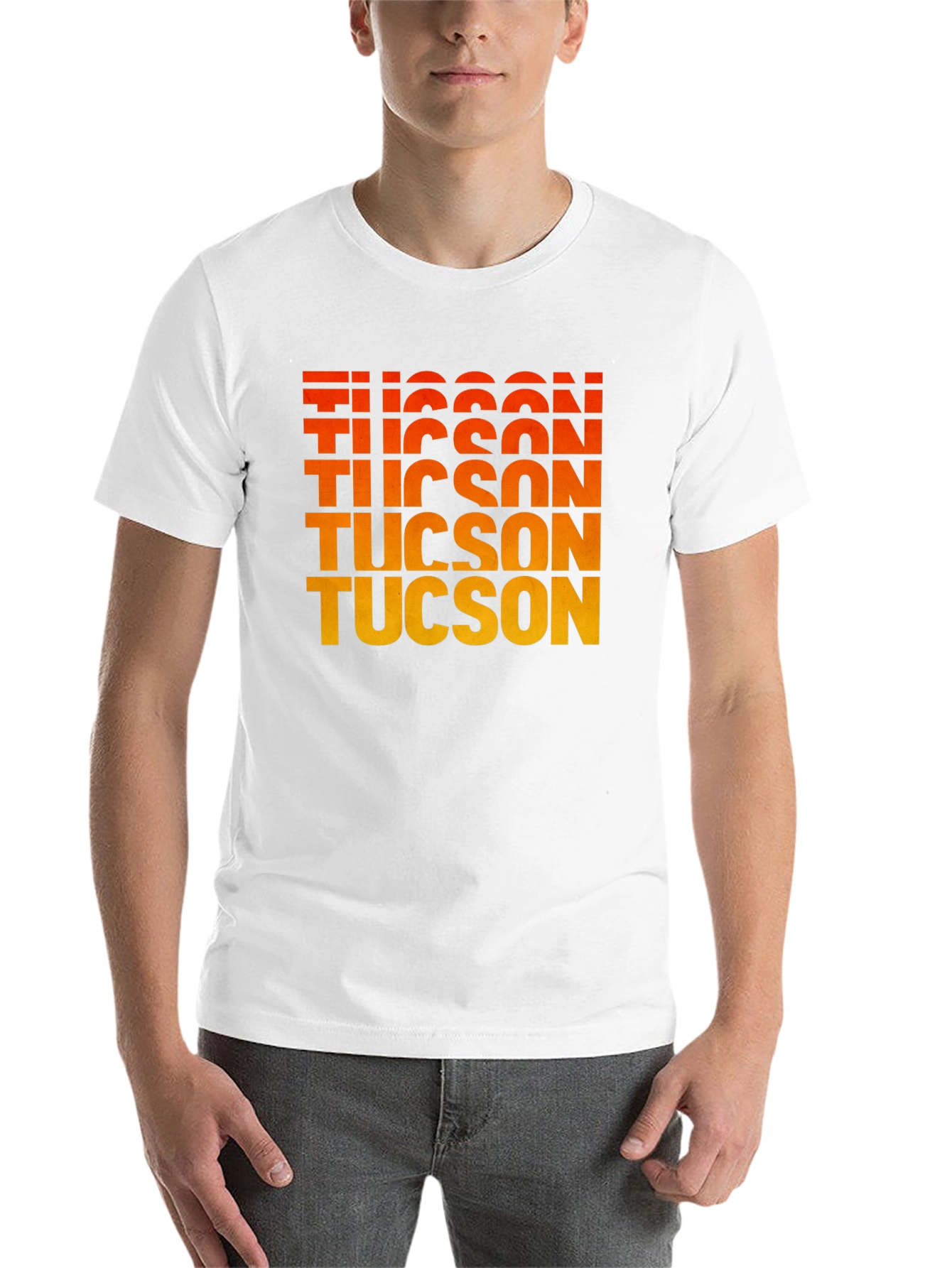 Black Tucson Gradient Text Graphic Tee - Retro Style view 14