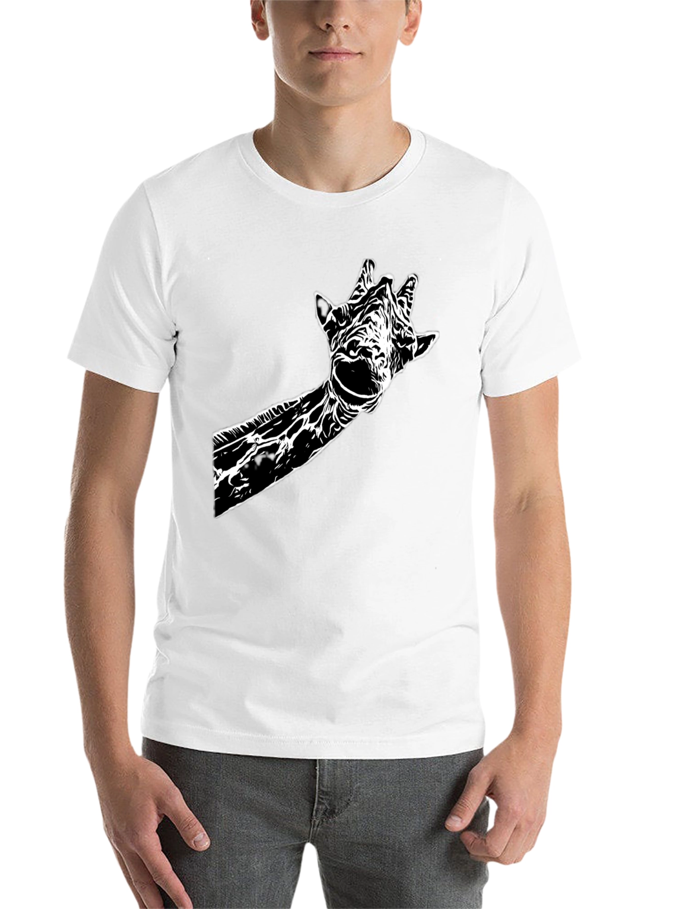 Black Giraffe Graphic Tee - Stylish Black Cotton T-Shirt view 14