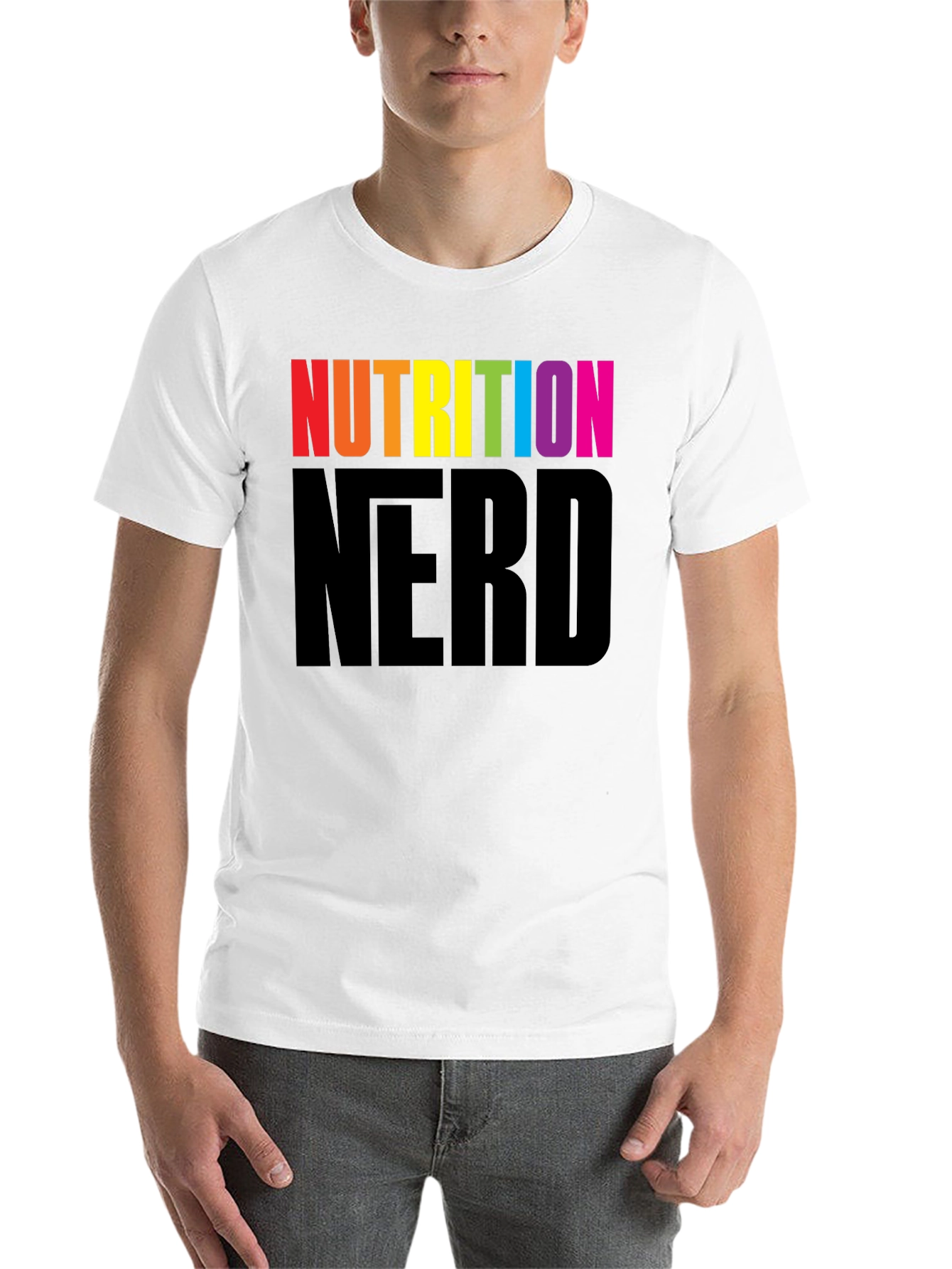 Nutrition Nerd Rainbow Graphic Black T-Shirt - 14