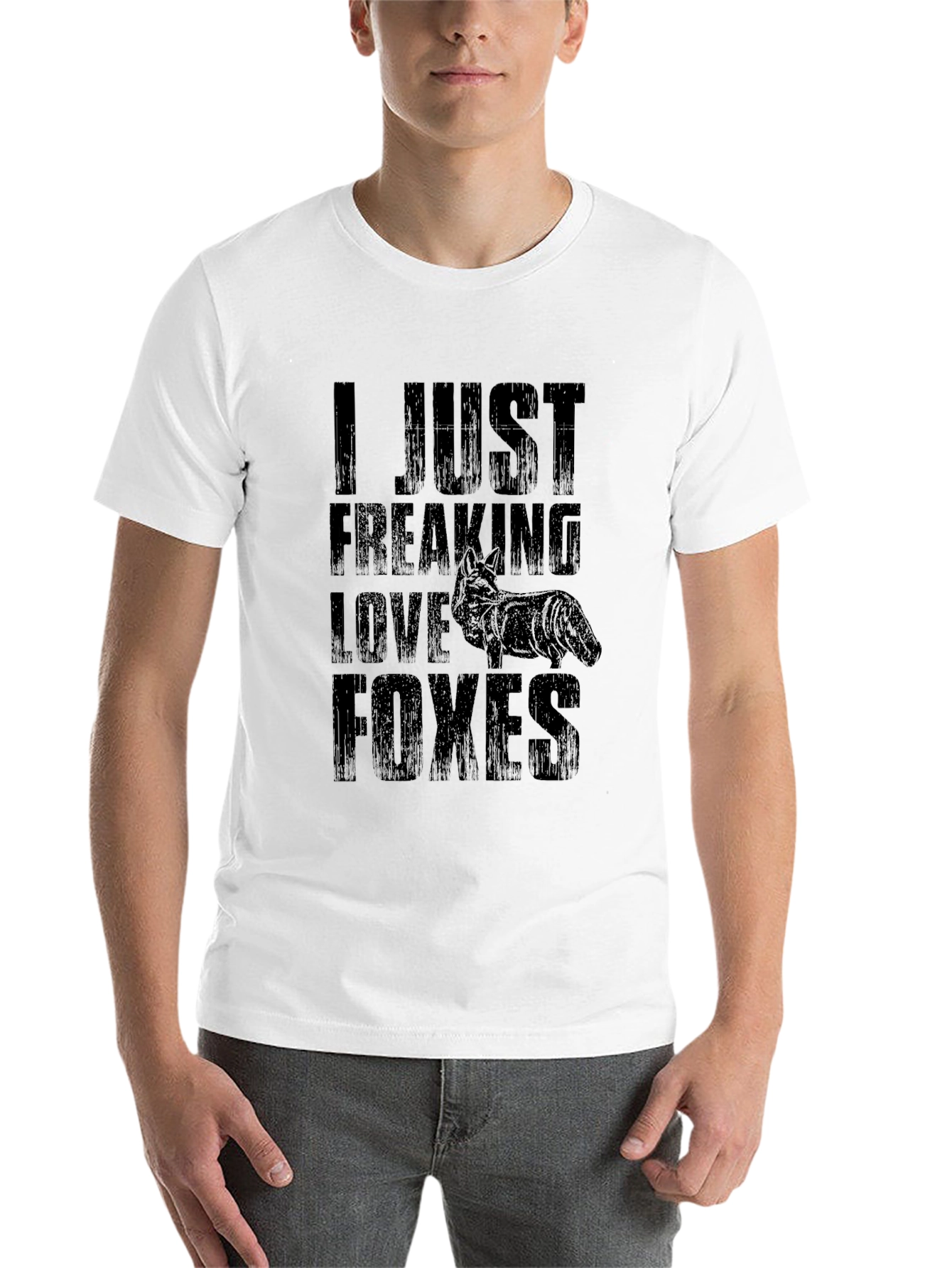 Black I Love Foxes Graphic Tee - Unisex Black T-Shirt view 14