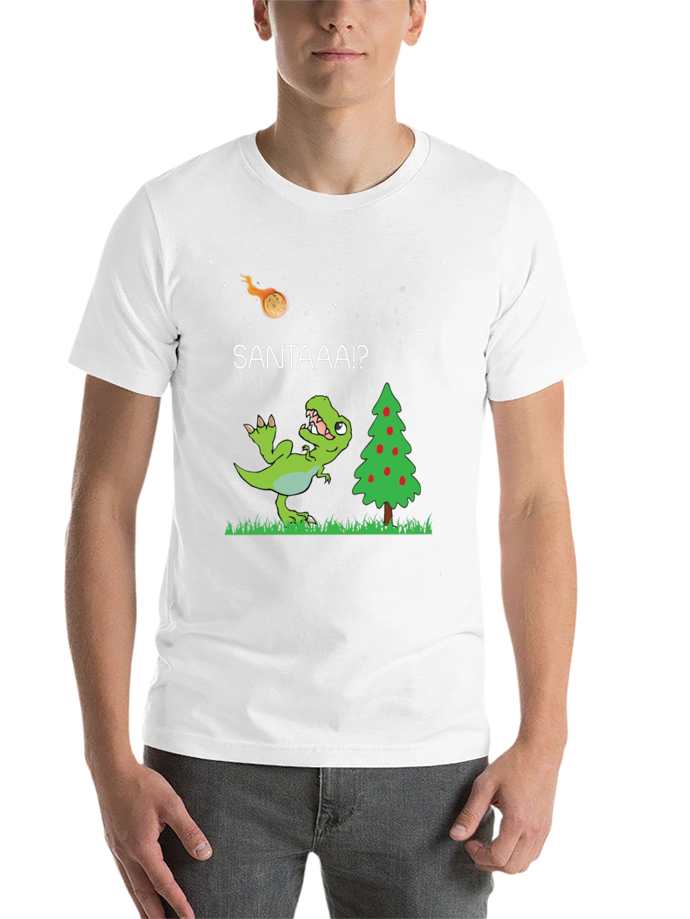 Black Dino Christmas T-Shirt: Santa Meteor! view 14
