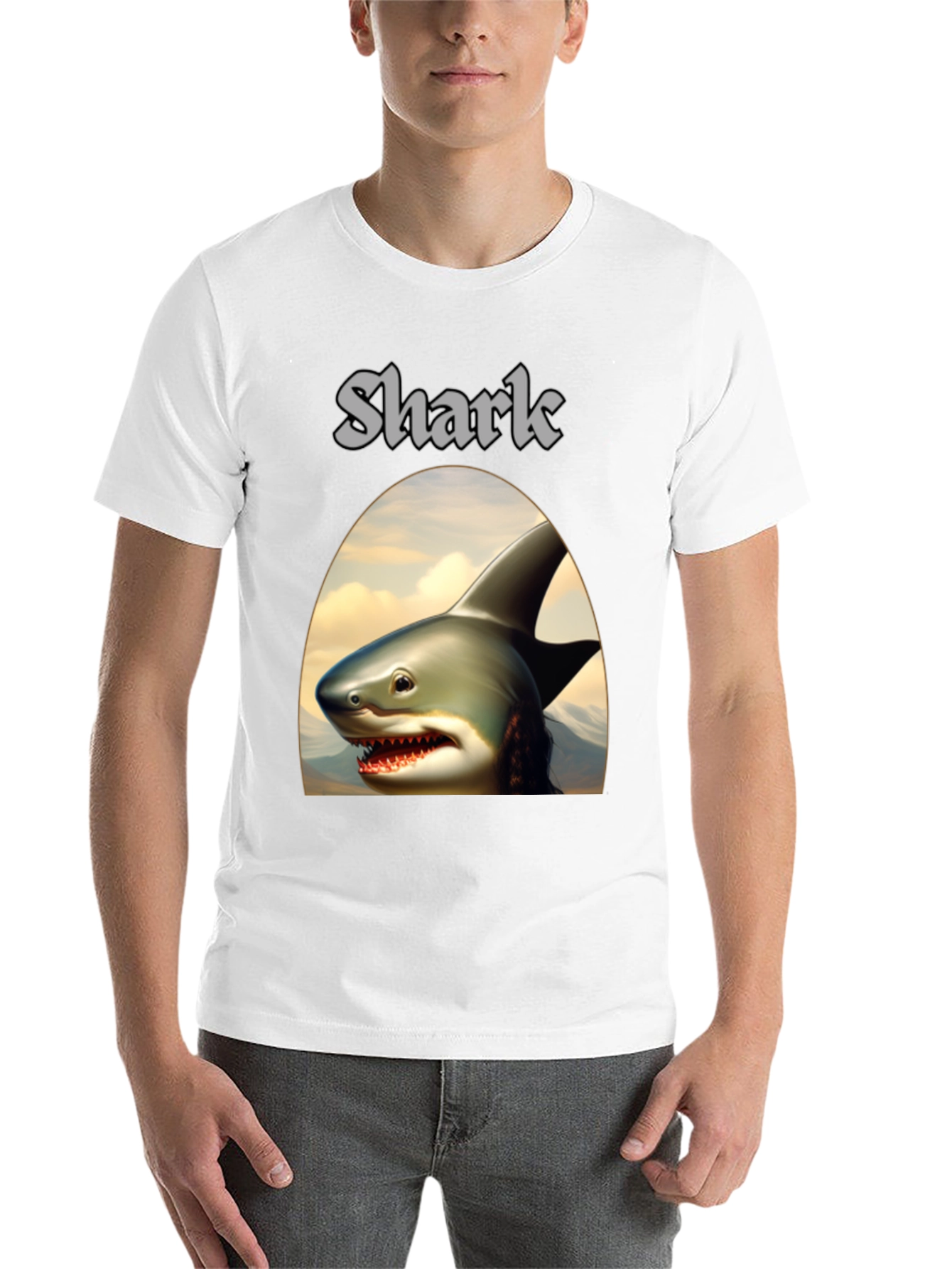 Black Shark Graphic Tee - Black Novelty T-Shirt view 14