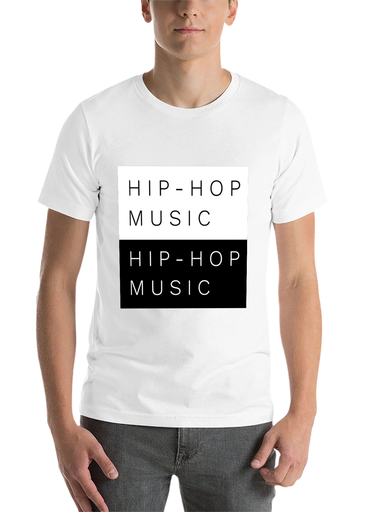 Black Hip-Hop Music T-Shirt Black Trendy Graphic Tee view 14