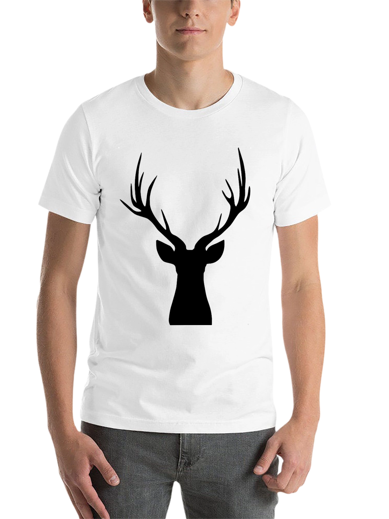 Black Black Deer Silhouette Graphic Tee view 14